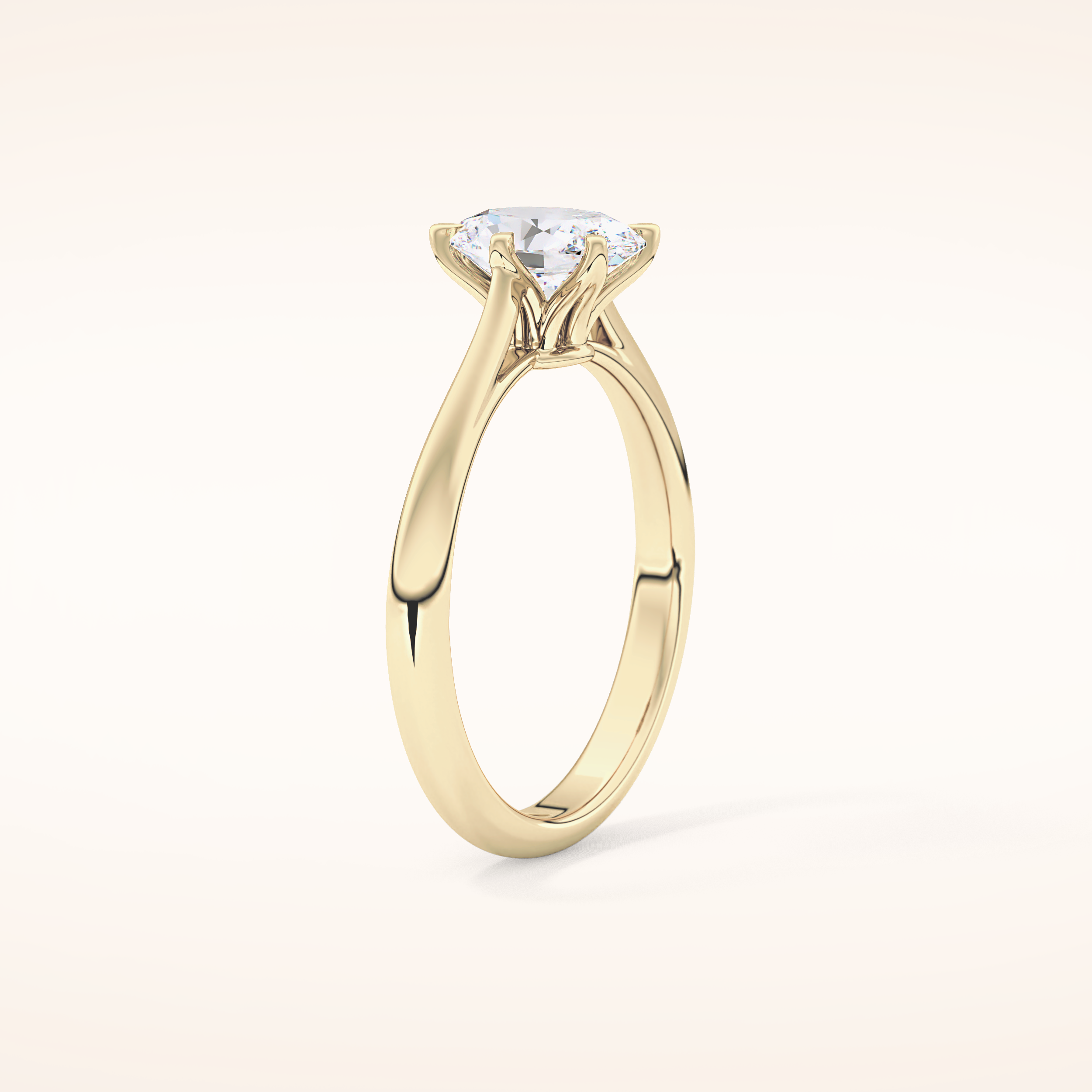 1 CT Oval Shaped Solitaire Moissanite Engagement Ring