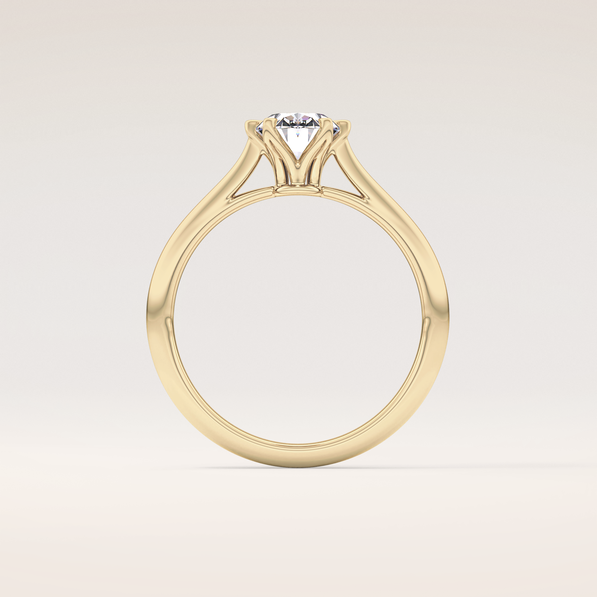 1 CT Oval Shaped Solitaire Moissanite Engagement Ring