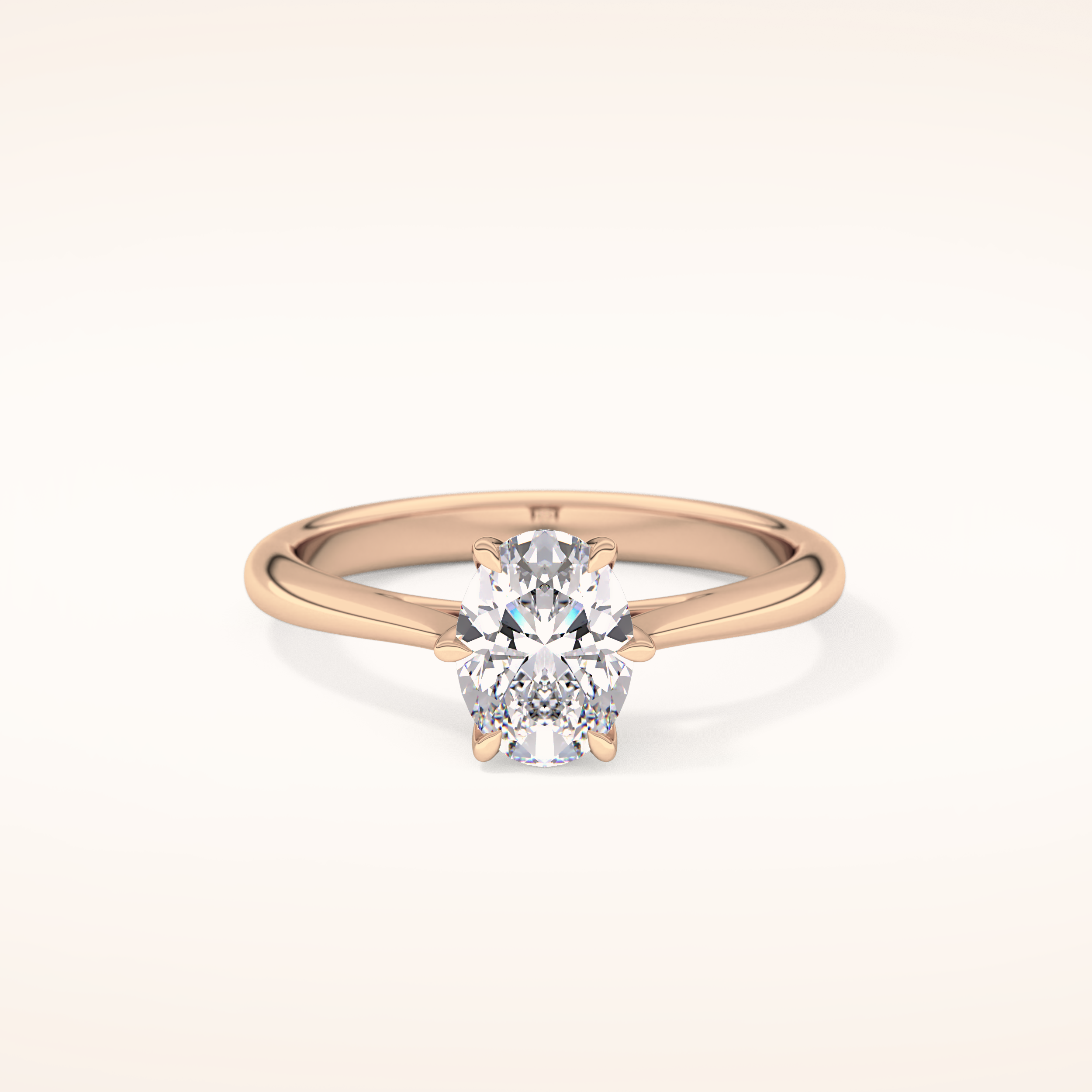 1 CT Oval Shaped Solitaire Moissanite Engagement Ring