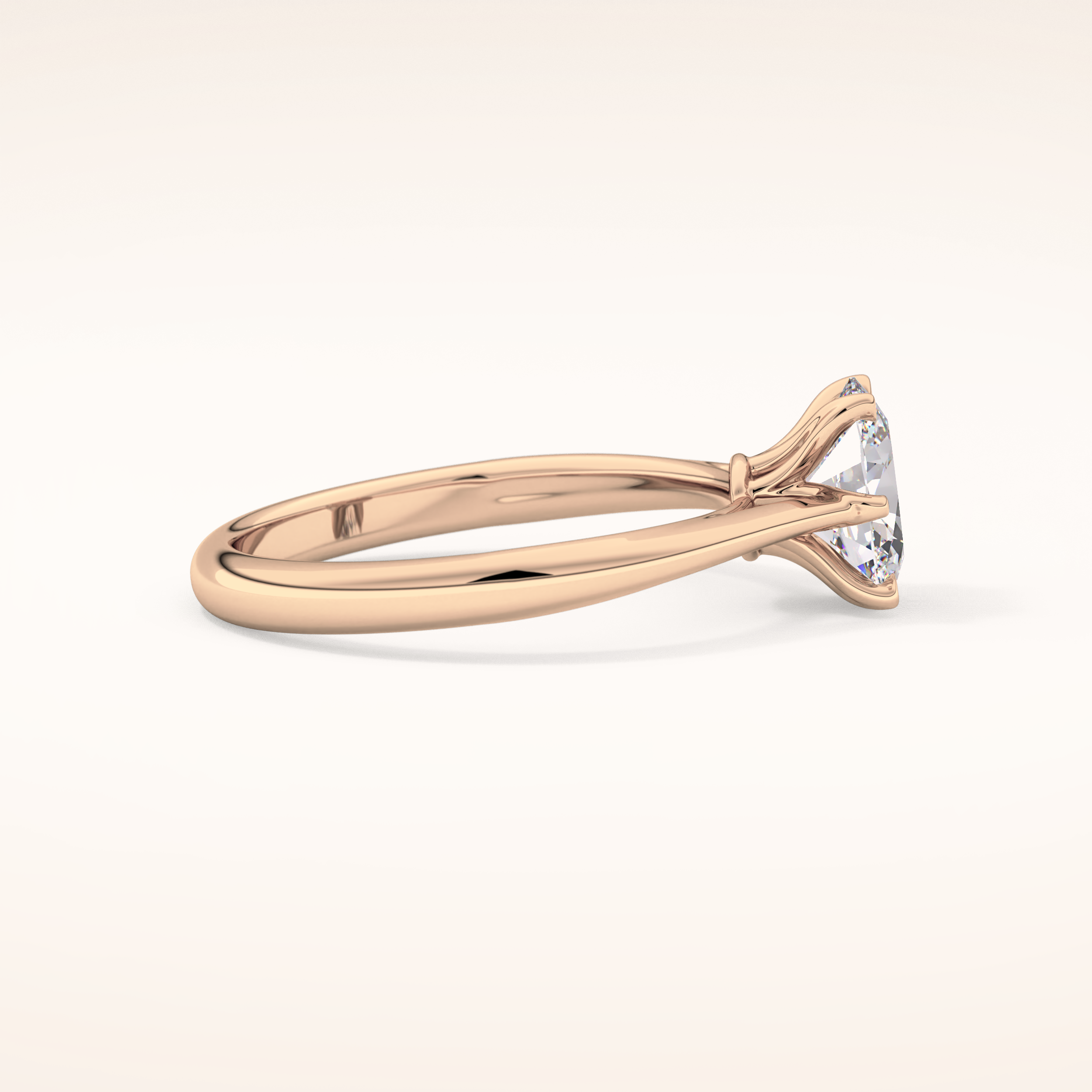1 CT Oval Shaped Solitaire Moissanite Engagement Ring