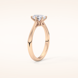 1 CT Oval Shaped Solitaire Moissanite Engagement Ring