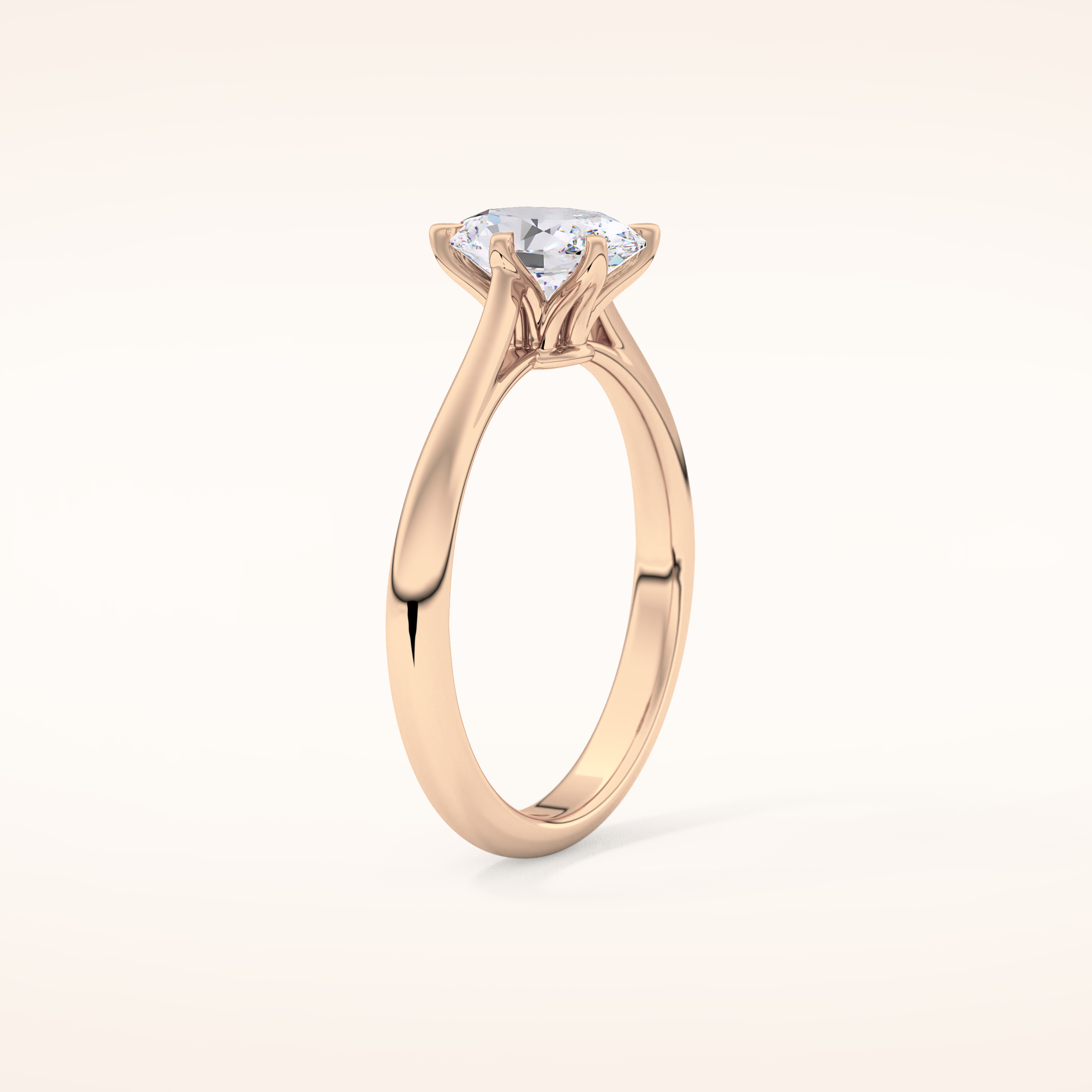 1 CT Oval Shaped Solitaire Moissanite Engagement Ring