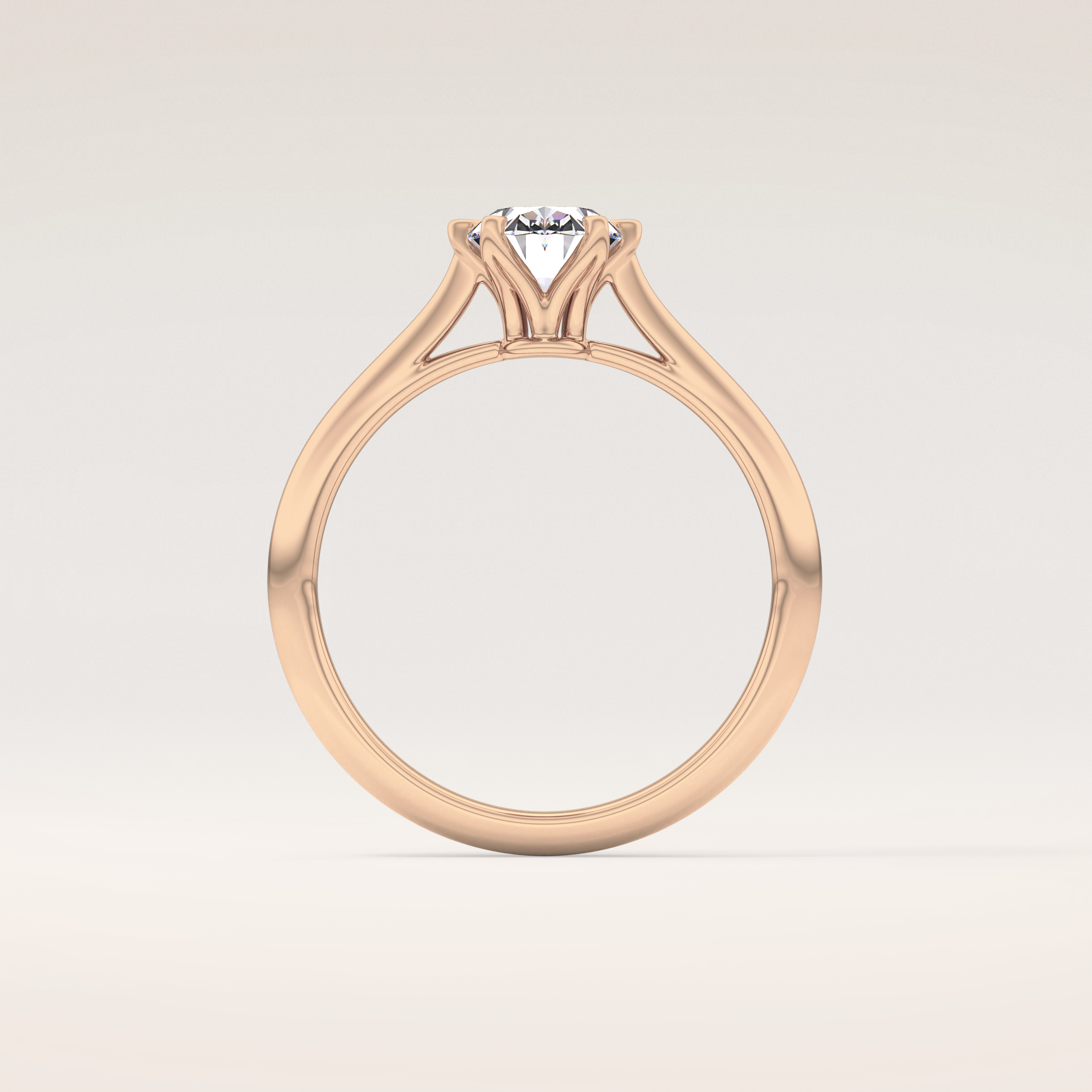 1 CT Oval Shaped Solitaire Moissanite Engagement Ring