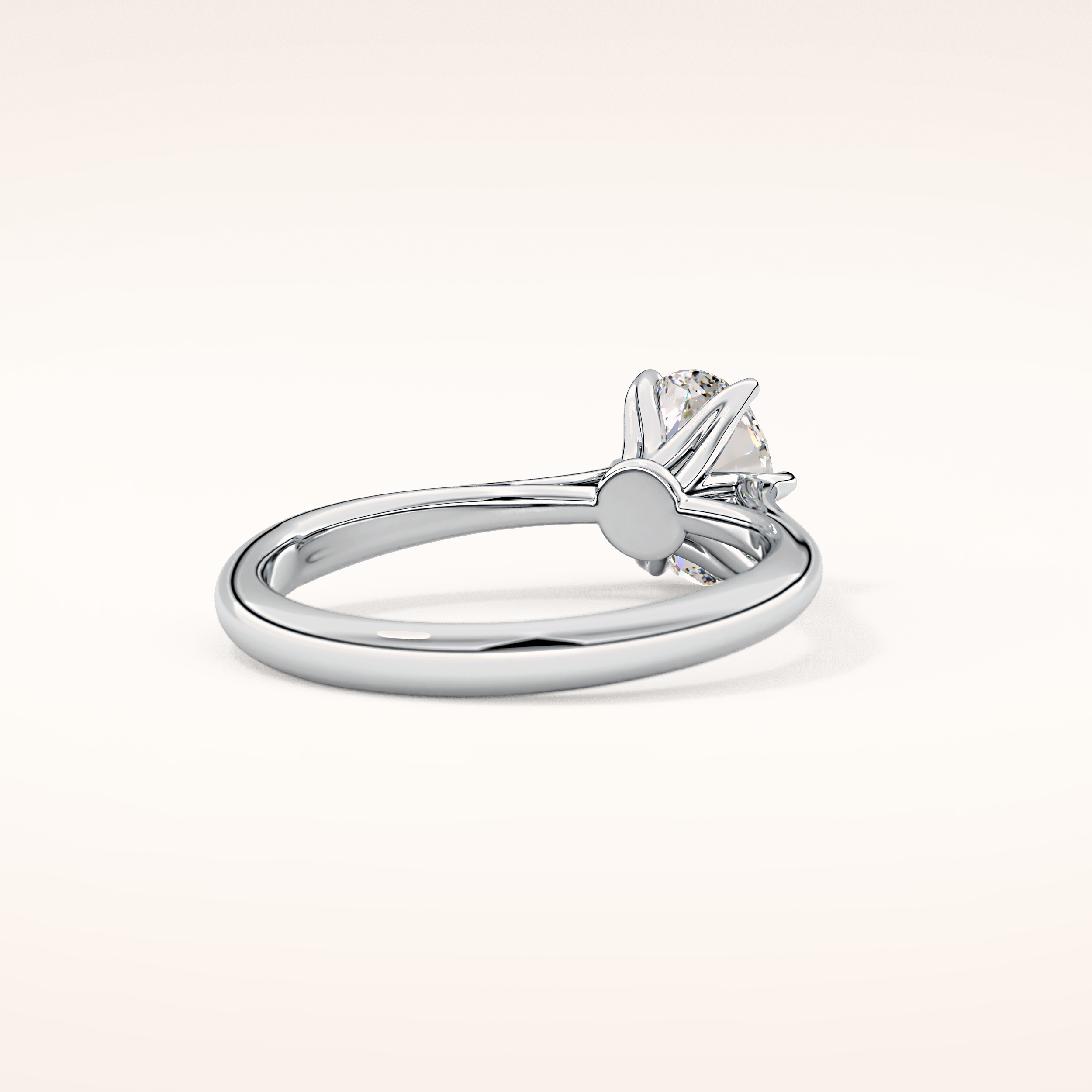 1 CT Oval Shaped Solitaire Moissanite Engagement Ring