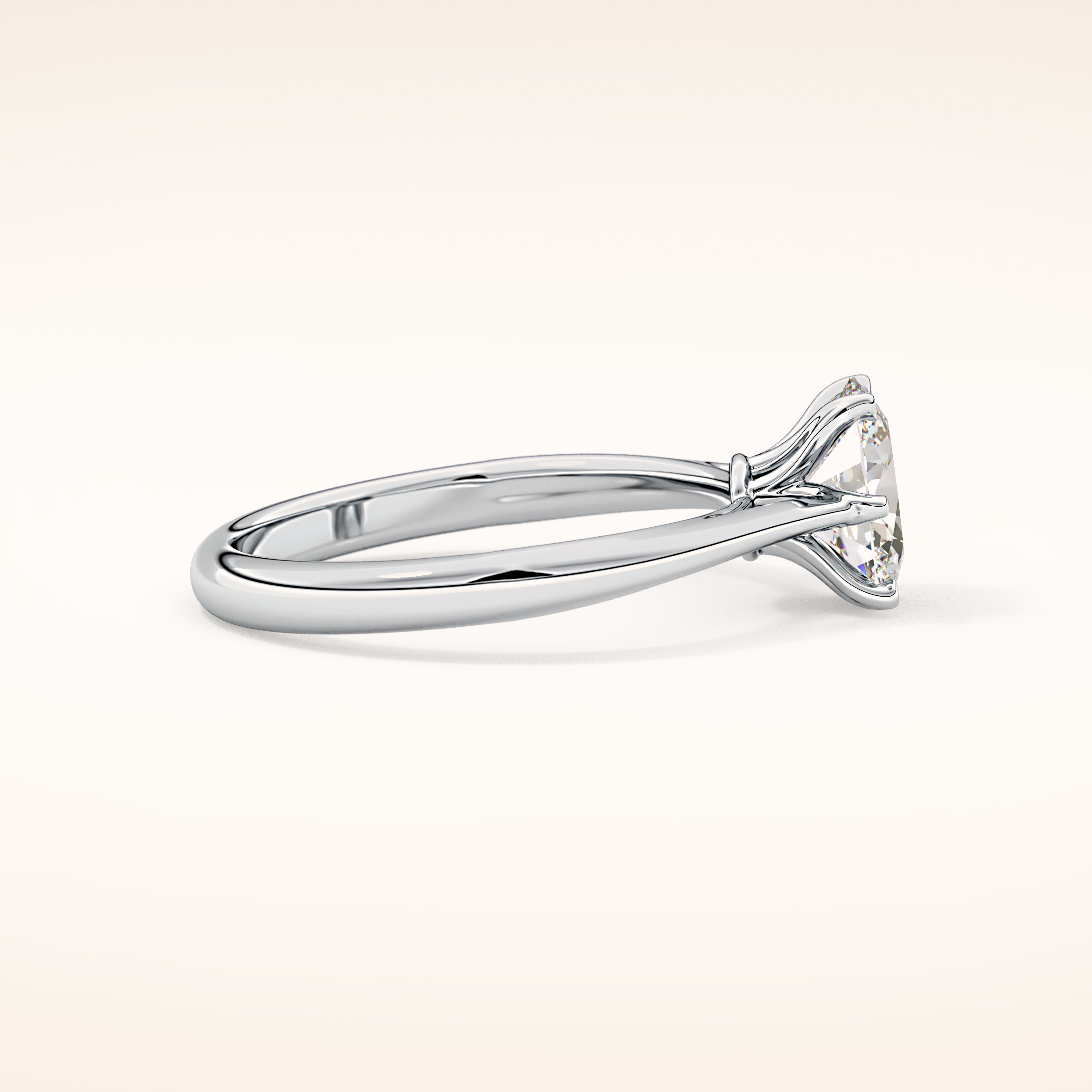 1 CT Oval Shaped Solitaire Moissanite Engagement Ring