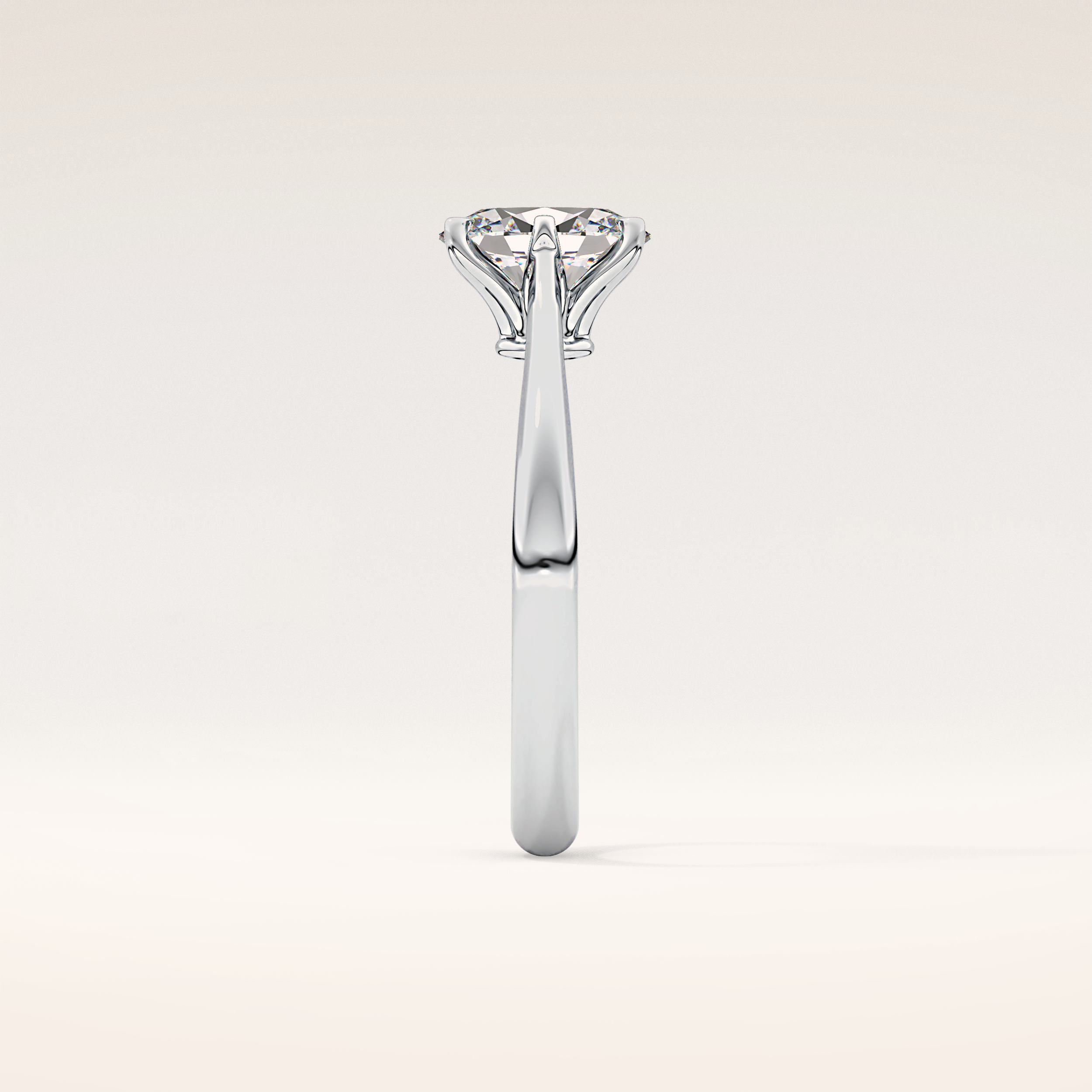 1 CT Oval Shaped Solitaire Moissanite Engagement Ring