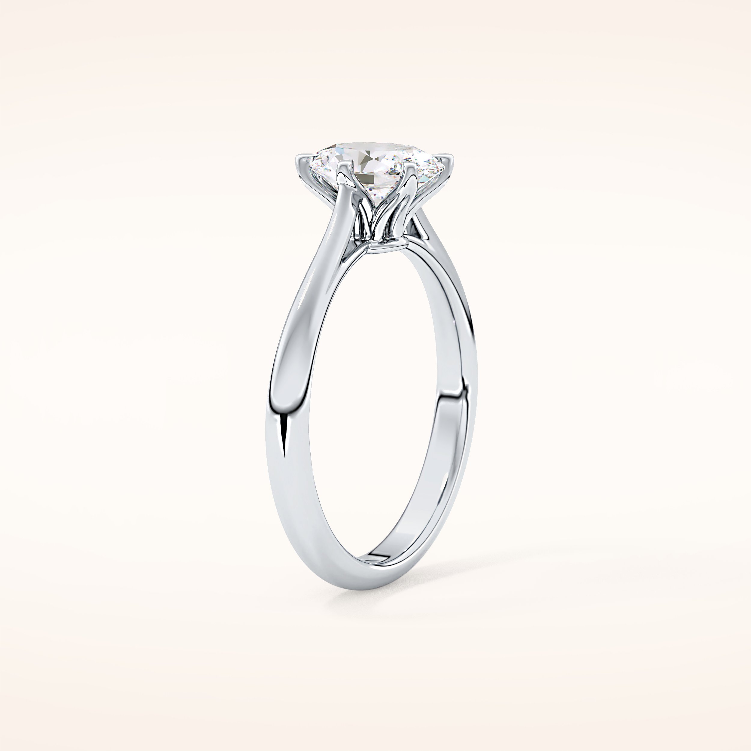 1 CT Oval Shaped Solitaire Moissanite Engagement Ring