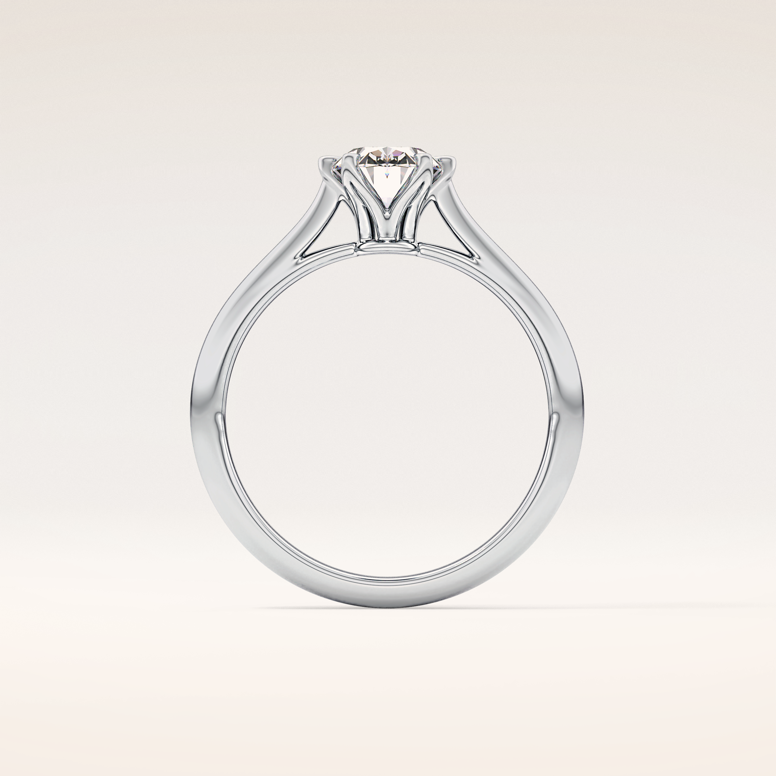 1 CT Oval Shaped Solitaire Moissanite Engagement Ring