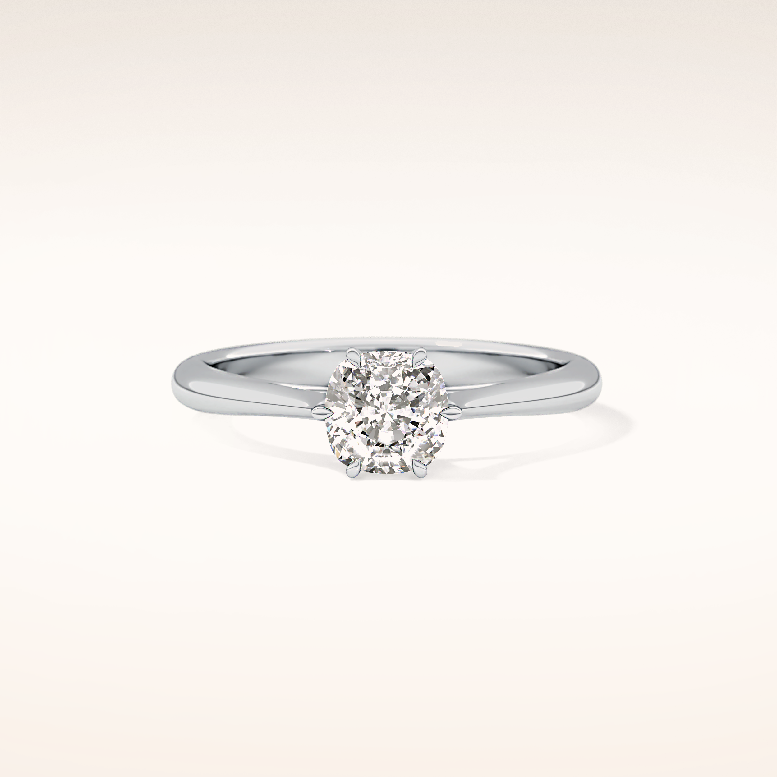 1.13 CT Cushion Shaped Solitaire Moissanite Engagement Ring