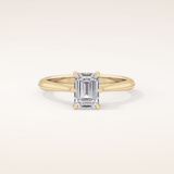 1.02 CT Emerald Shaped Solitaire Moissanite Engagement Ring