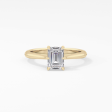 Emerald Solitaire Lab Grown Diamond Engagement Ring
