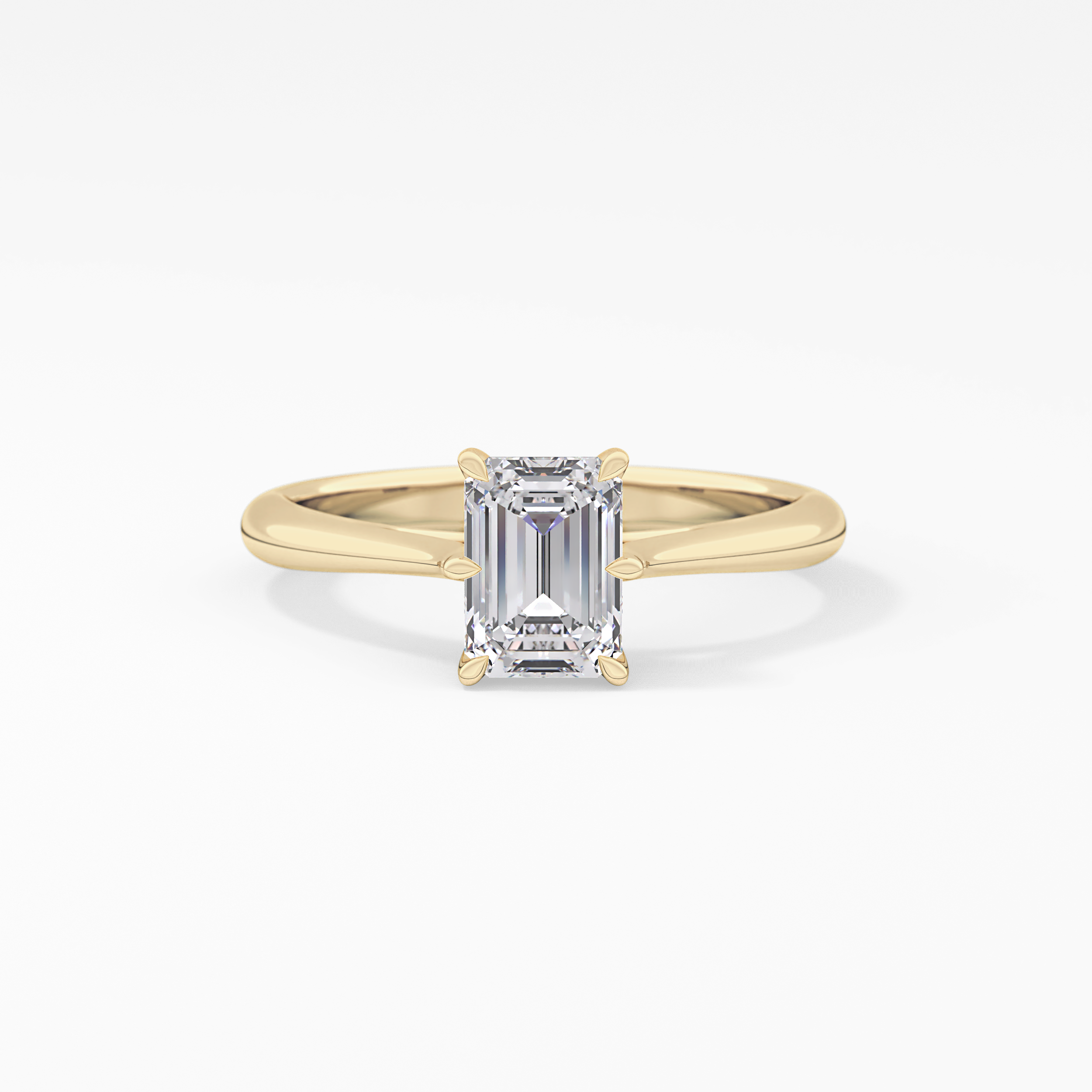 Emerald Solitaire Lab Grown Diamond Engagement Ring