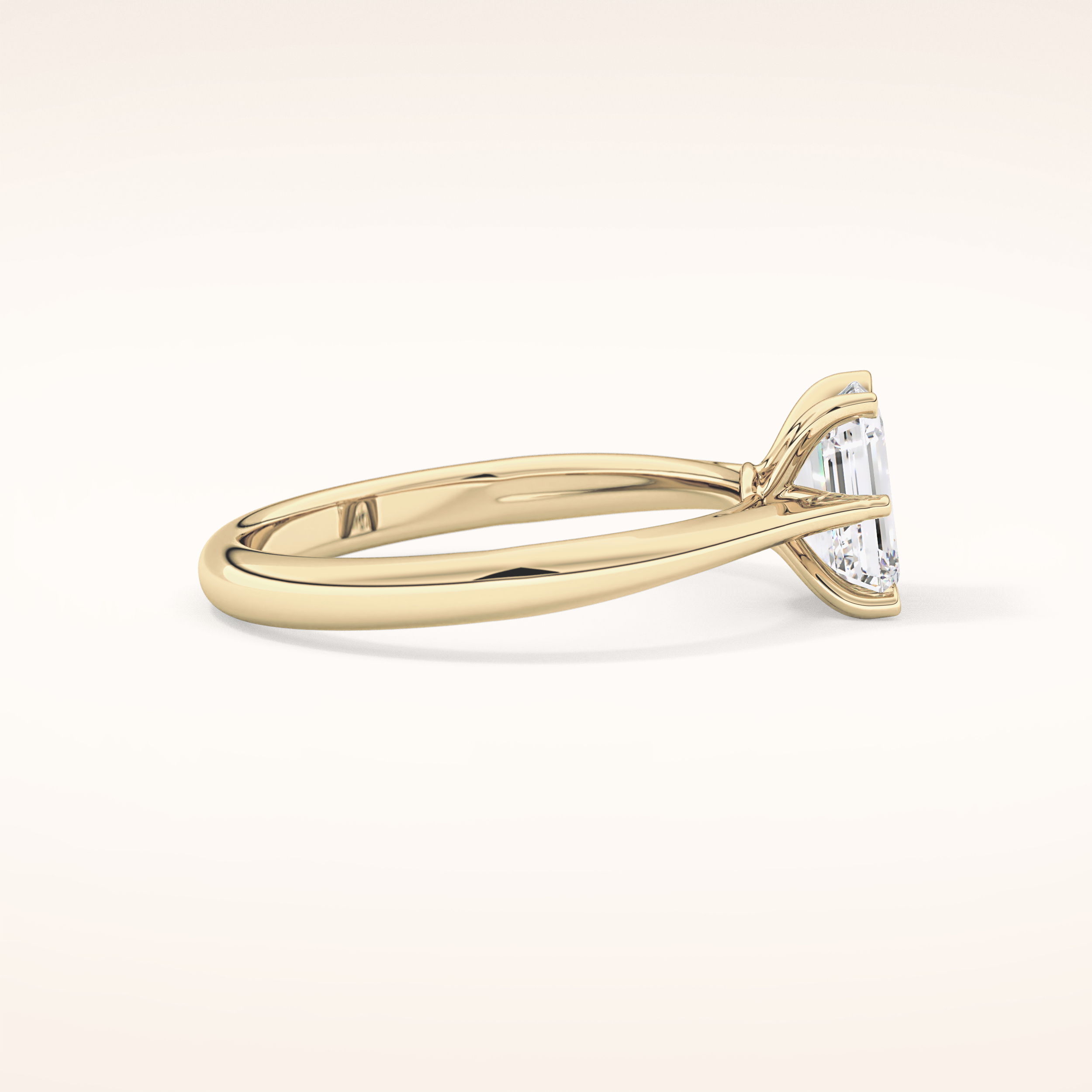 1.02 CT Emerald Shaped Solitaire Moissanite Engagement Ring
