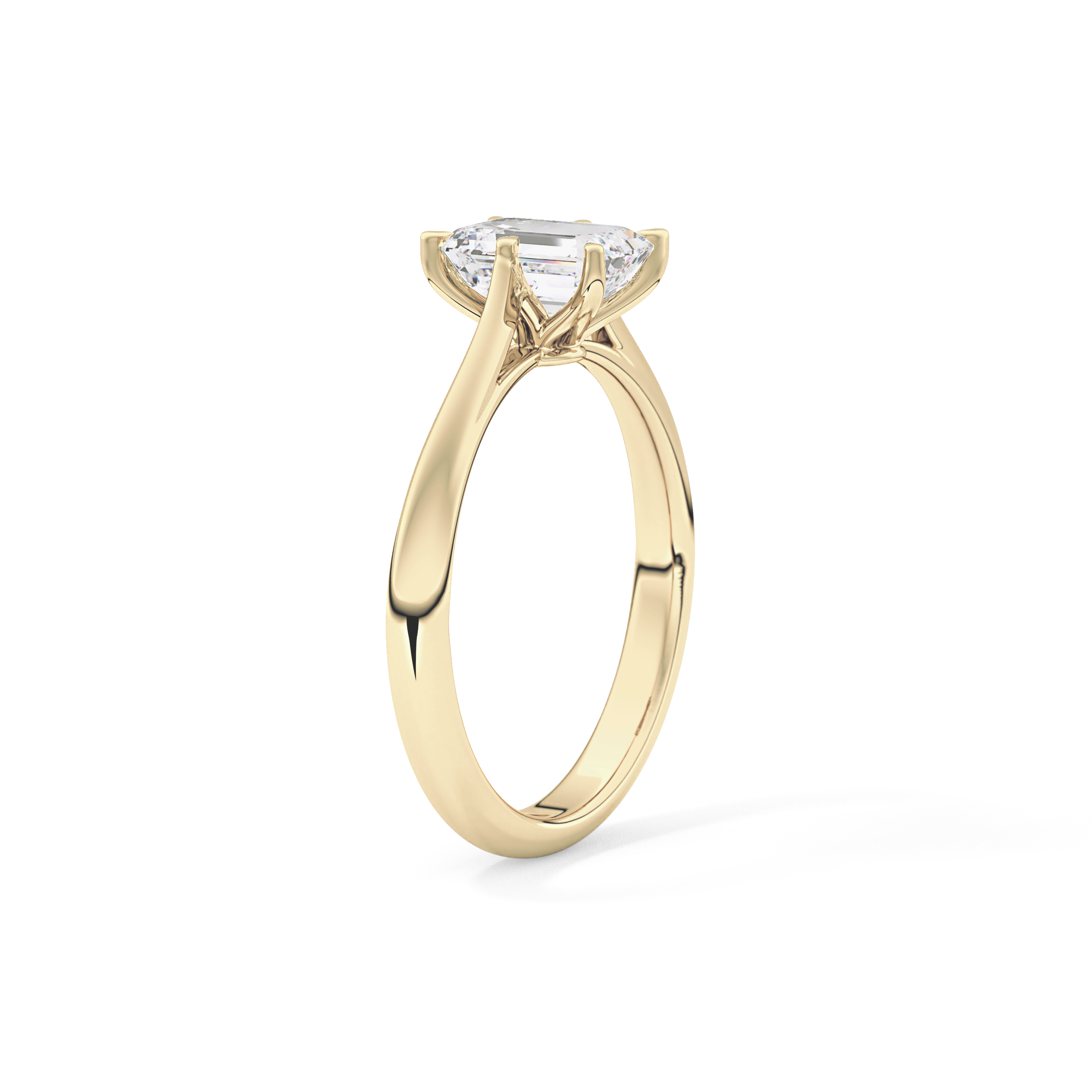 Emerald Solitaire Lab Grown Diamond Engagement Ring