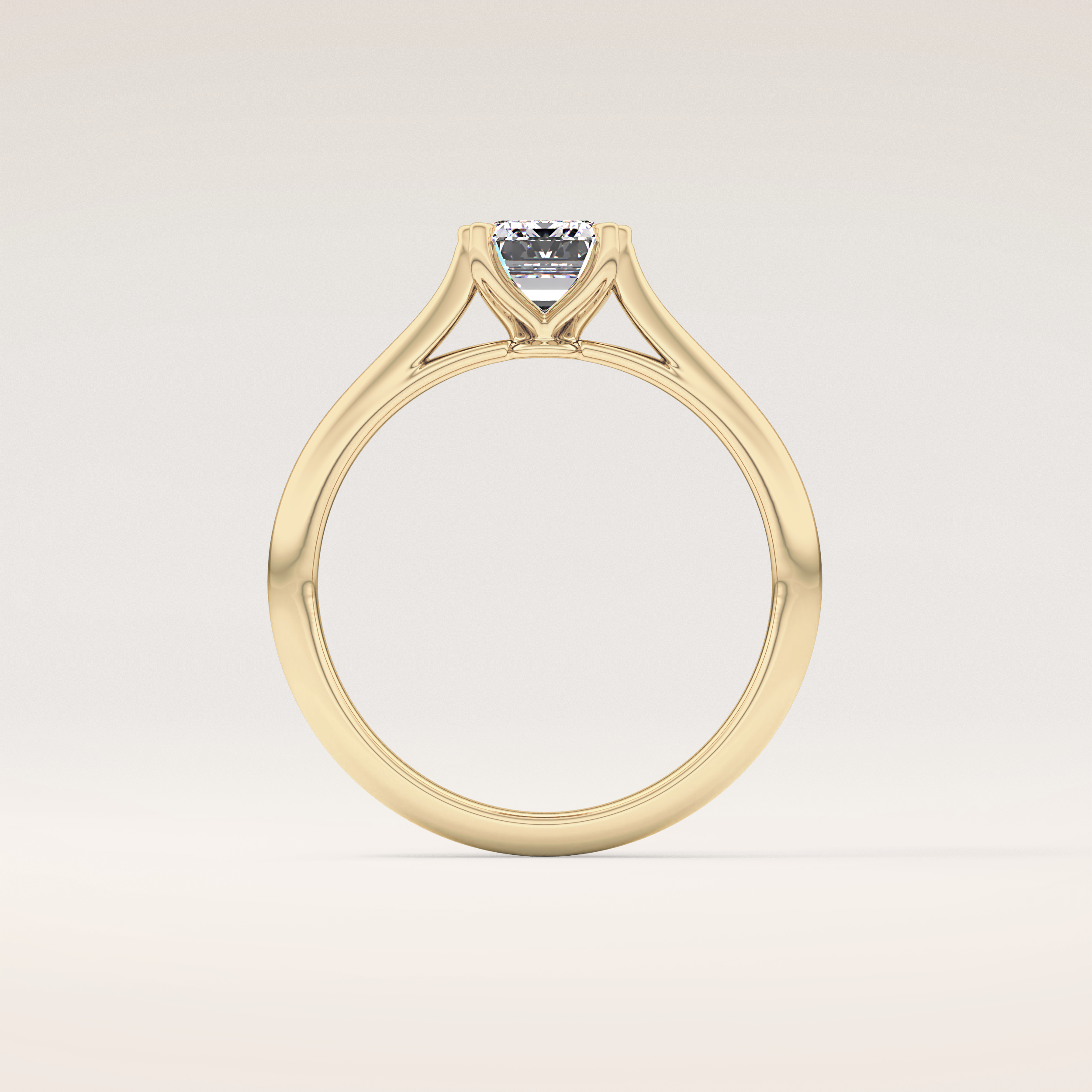 1.02 CT Emerald Shaped Solitaire Moissanite Engagement Ring