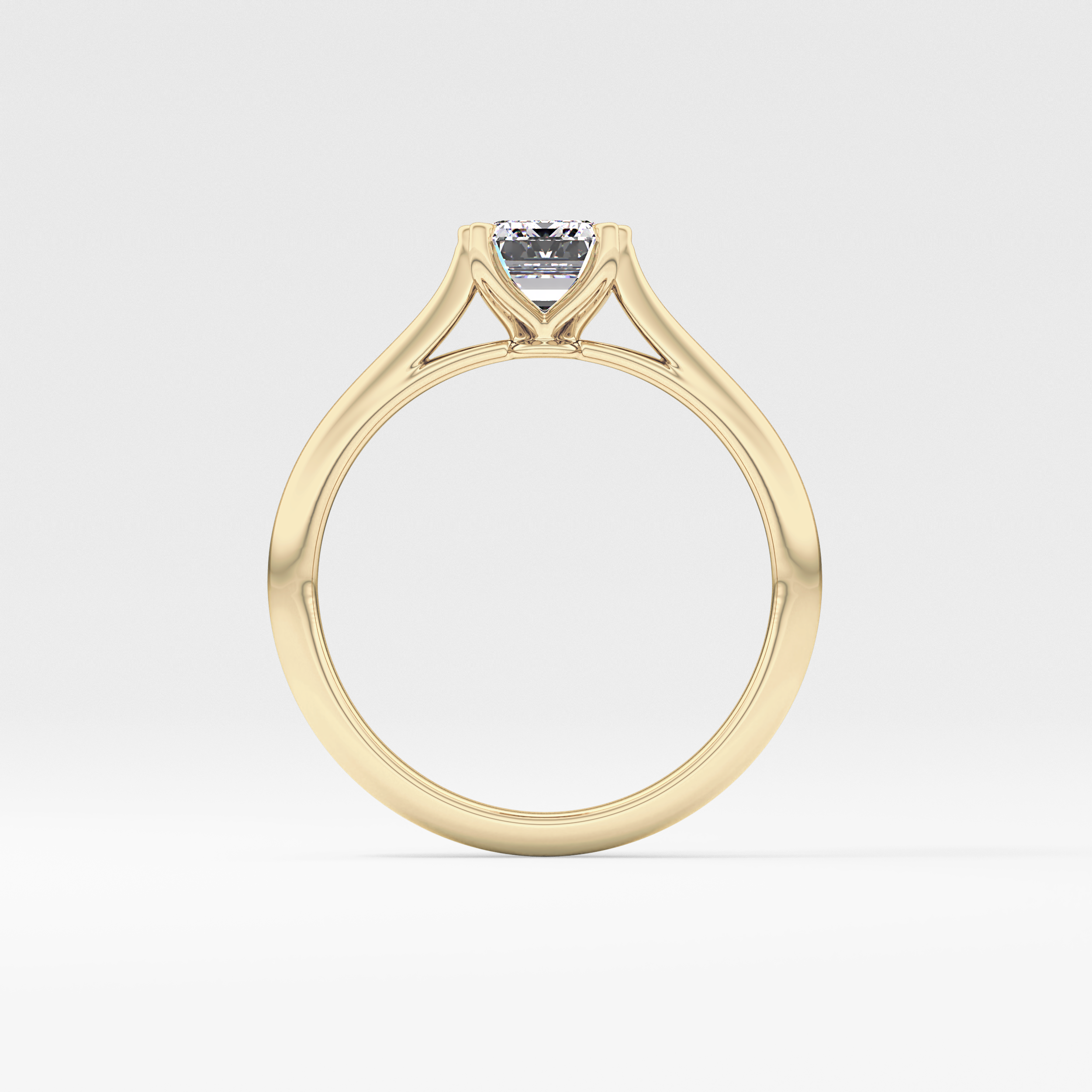 Emerald Solitaire Lab Grown Diamond Engagement Ring
