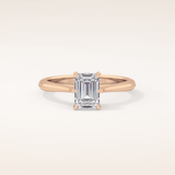 1.02 CT Emerald Shaped Solitaire Moissanite Engagement Ring