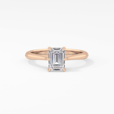 Emerald Solitaire Lab Grown Diamond Engagement Ring