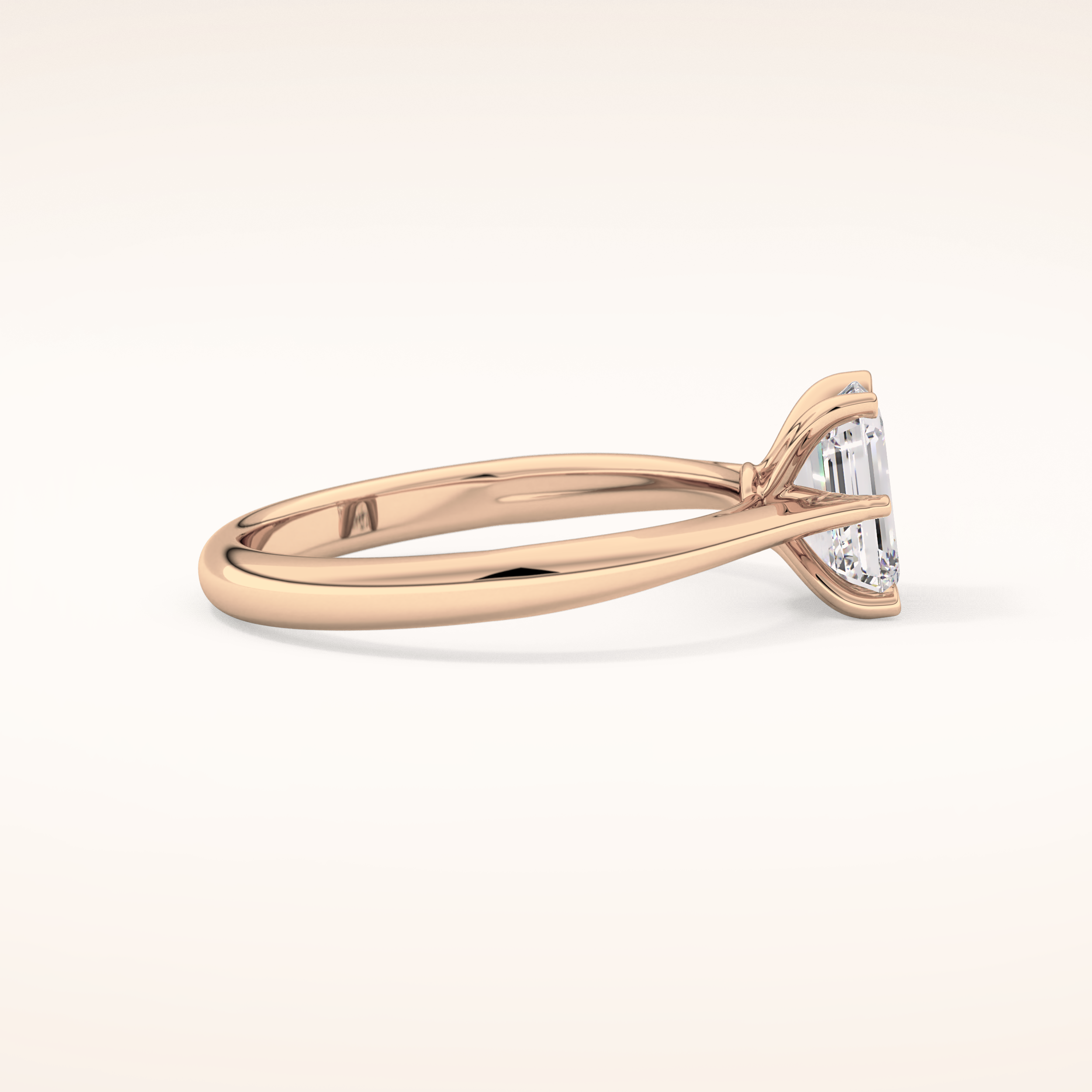 1.02 CT Emerald Shaped Solitaire Moissanite Engagement Ring