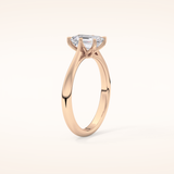 1.02 CT Emerald Shaped Solitaire Moissanite Engagement Ring