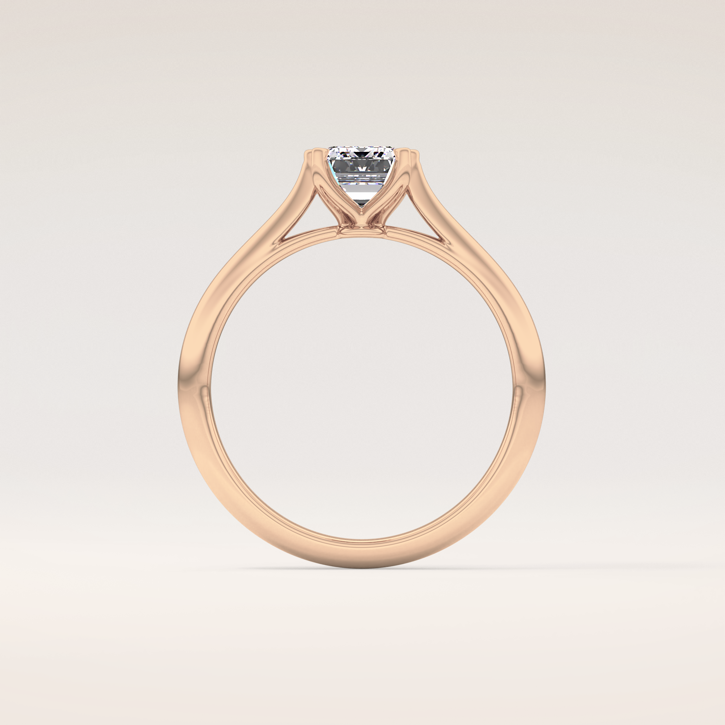 1.02 CT Emerald Shaped Solitaire Moissanite Engagement Ring