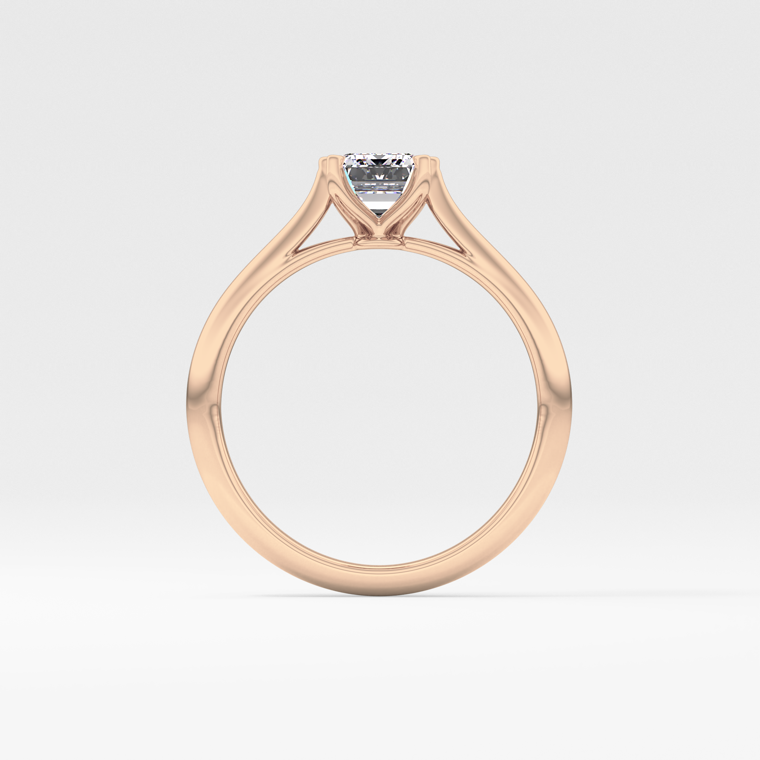 Emerald Solitaire Lab Grown Diamond Engagement Ring