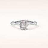 1.02 CT Emerald Shaped Solitaire Moissanite Engagement Ring