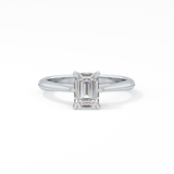 Emerald Solitaire Lab Grown Diamond Engagement Ring