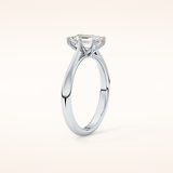 1.02 CT Emerald Shaped Solitaire Moissanite Engagement Ring