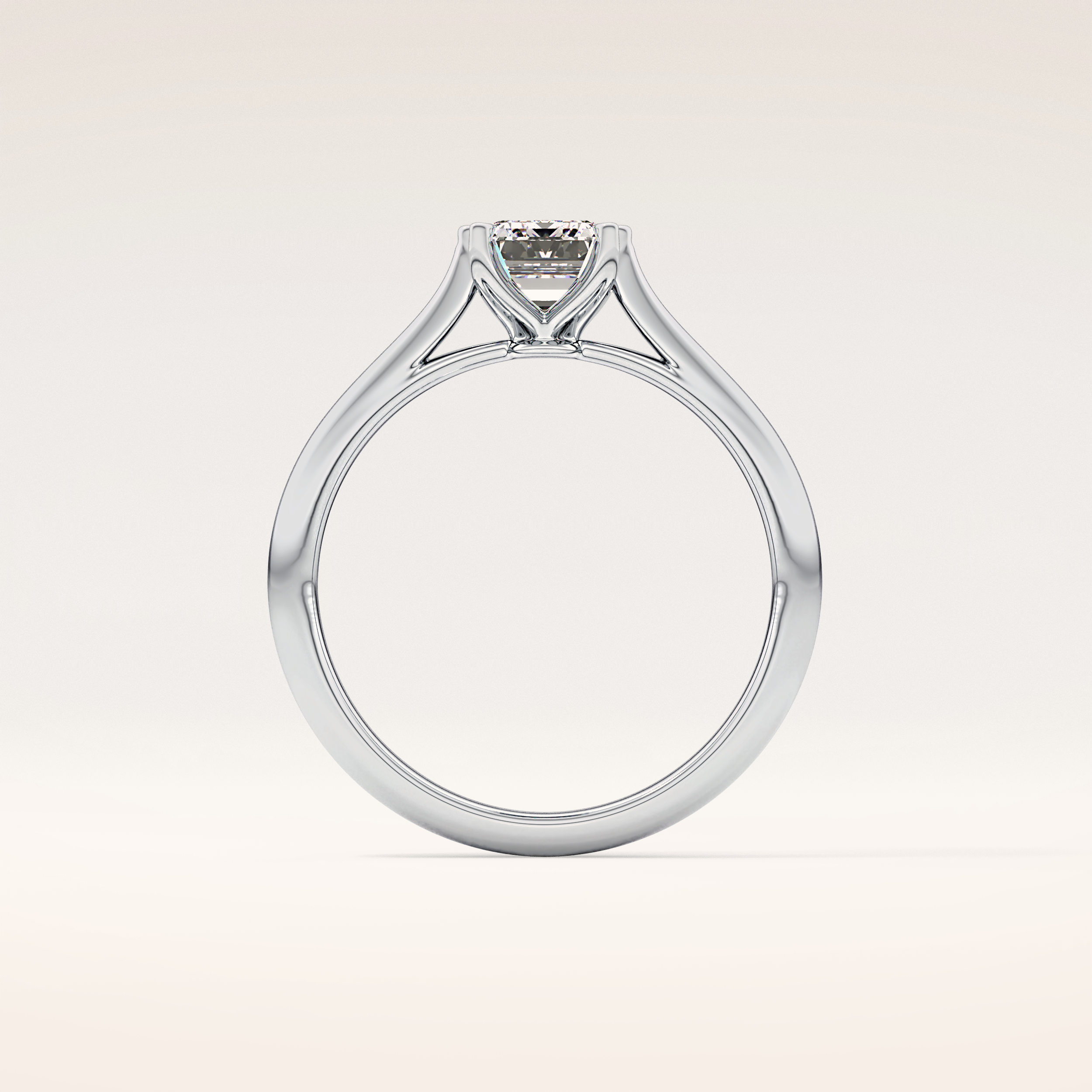 1.02 CT Emerald Shaped Solitaire Moissanite Engagement Ring