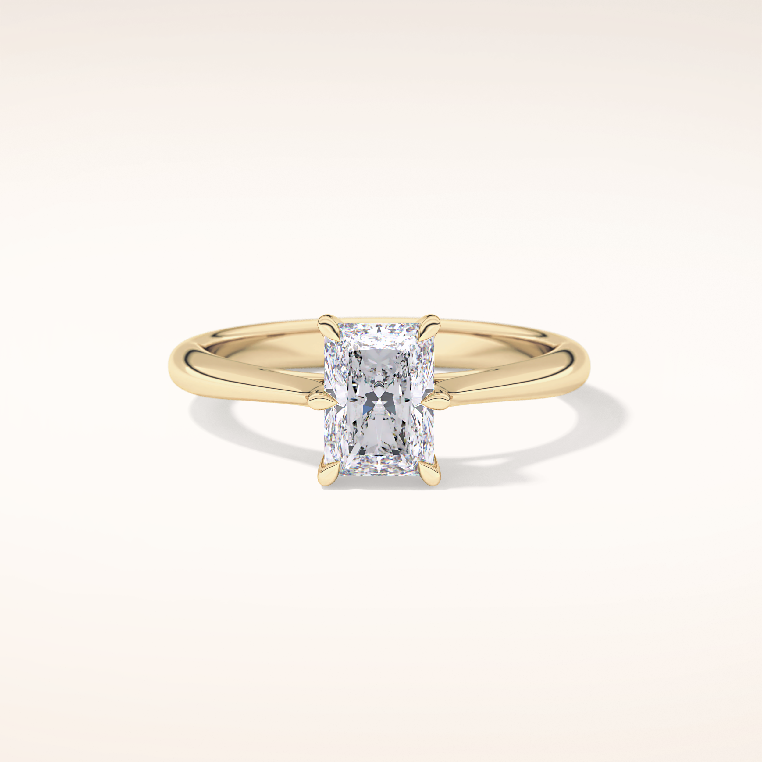 1.21 CT Radiant Shaped Solitaire Moissanite Engagement Ring