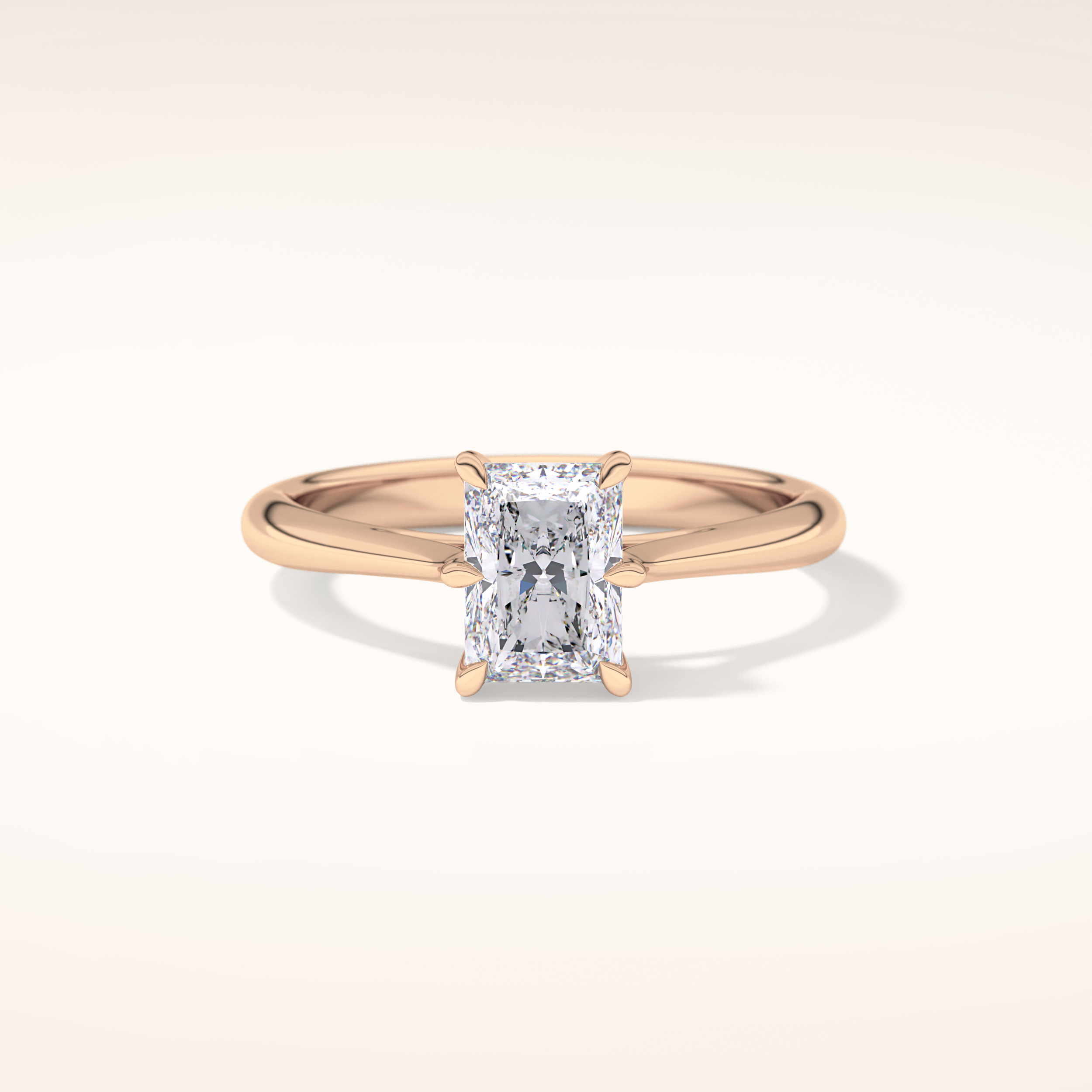 1.21 CT Radiant Shaped Solitaire Moissanite Engagement Ring