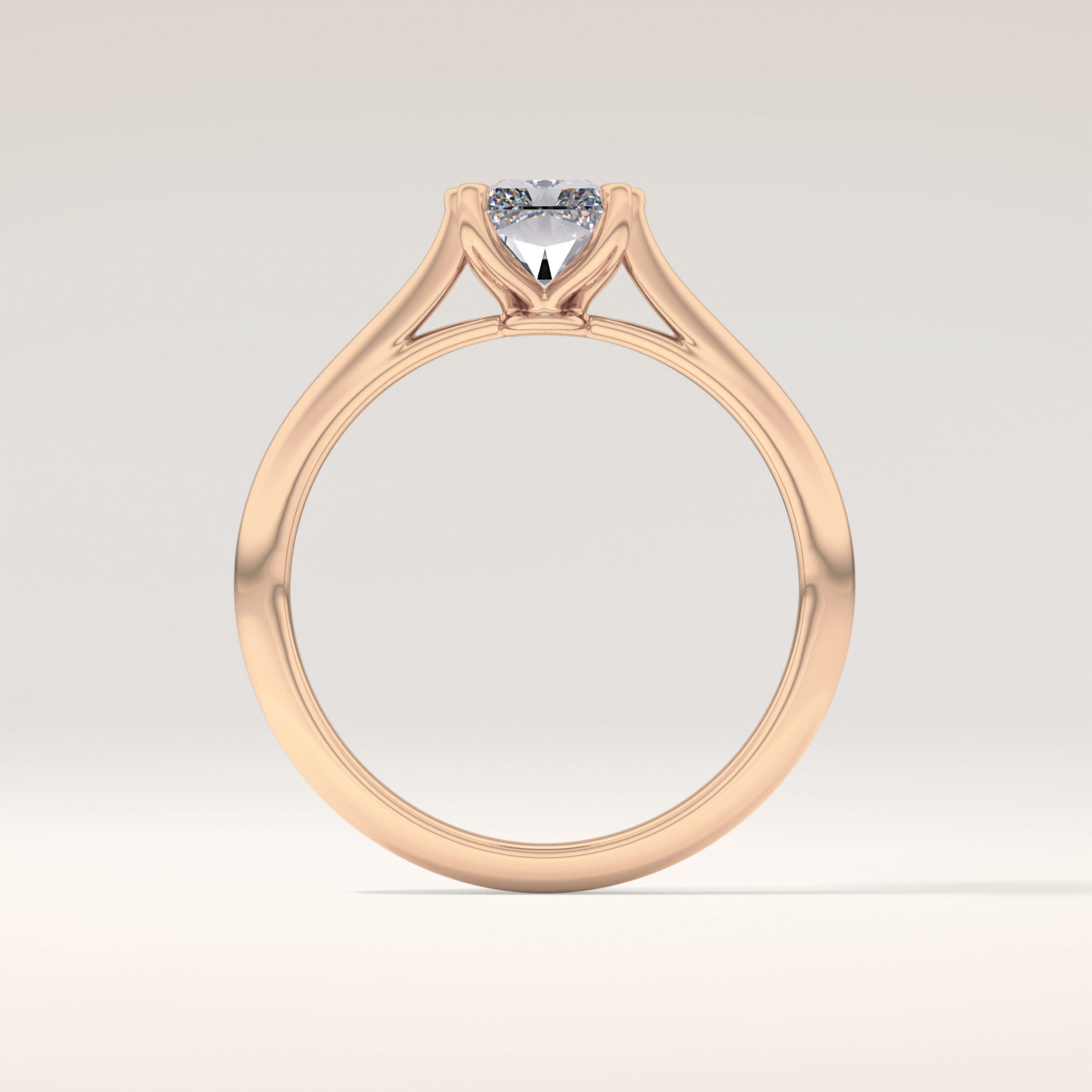 1.21 CT Radiant Shaped Solitaire Moissanite Engagement Ring