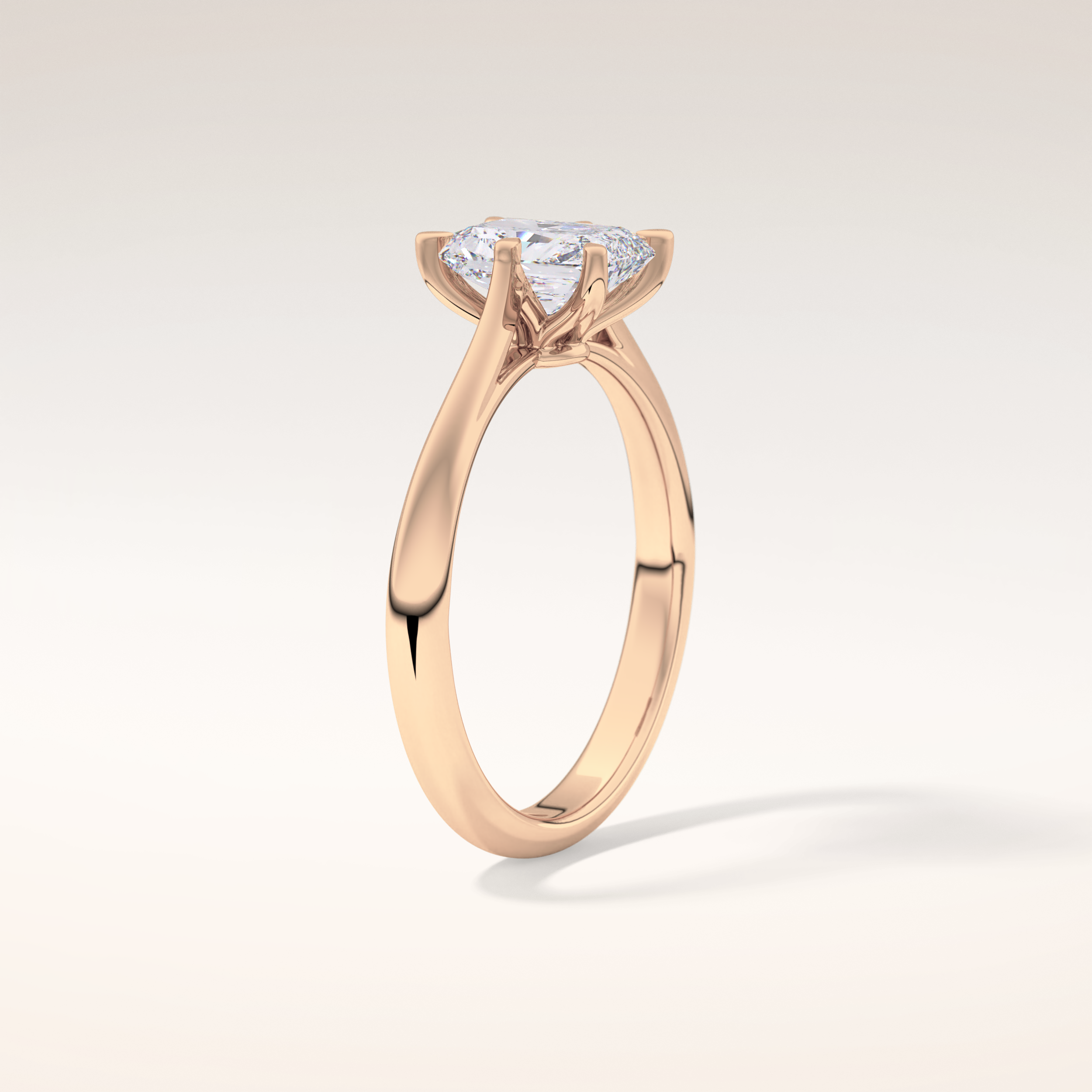 1.21 CT Radiant Shaped Solitaire Moissanite Engagement Ring