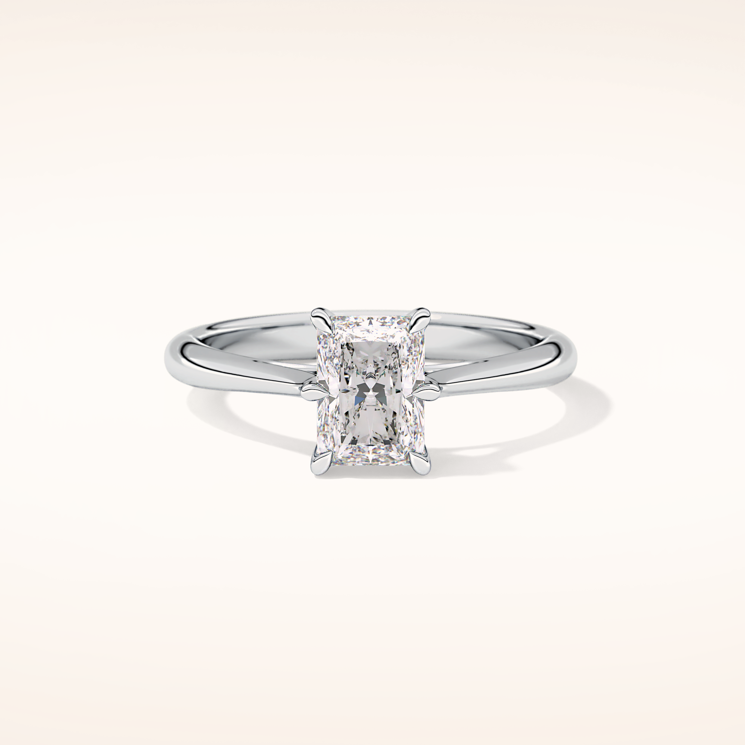 1.21 CT Radiant Shaped Solitaire Moissanite Engagement Ring