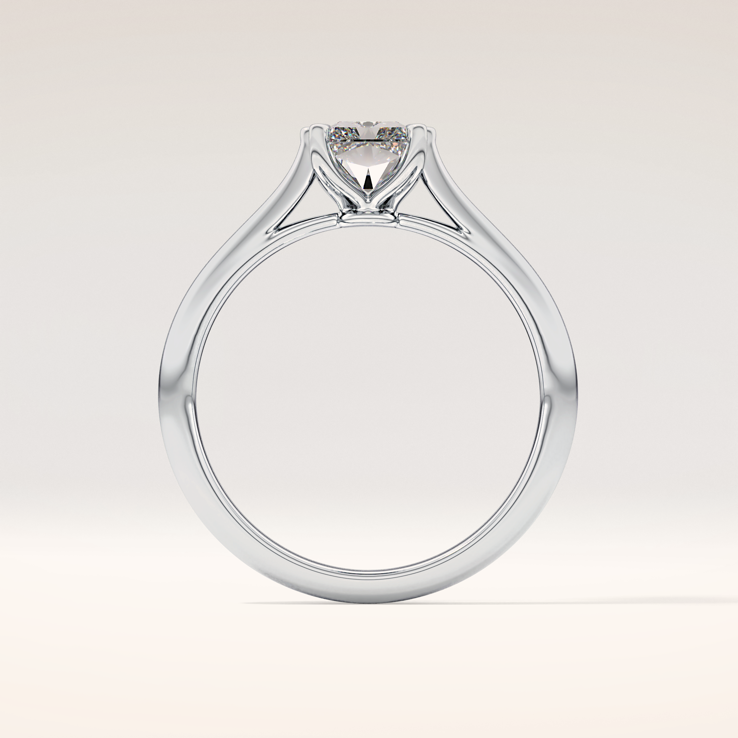 1.21 CT Radiant Shaped Solitaire Moissanite Engagement Ring