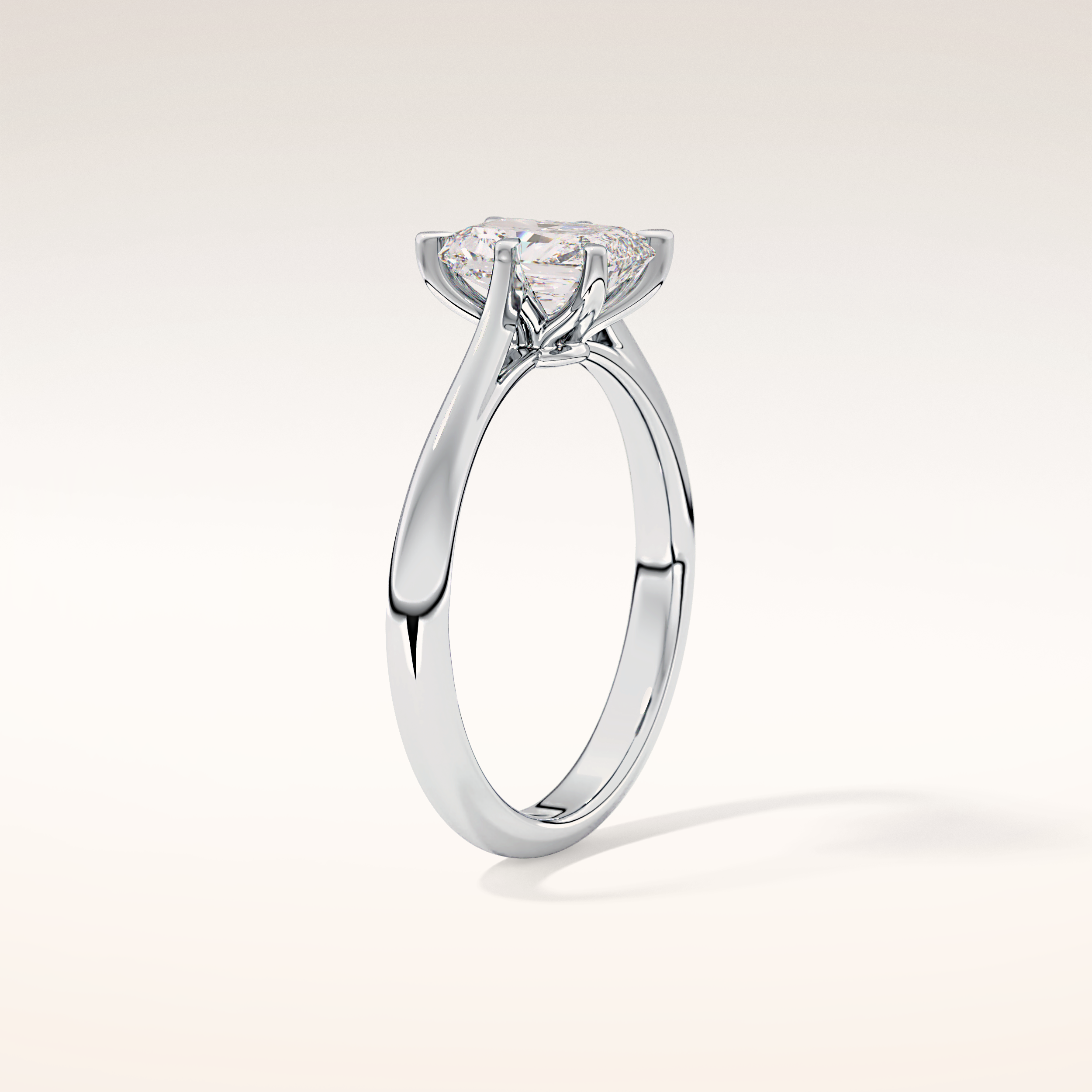 1.21 CT Radiant Shaped Solitaire Moissanite Engagement Ring