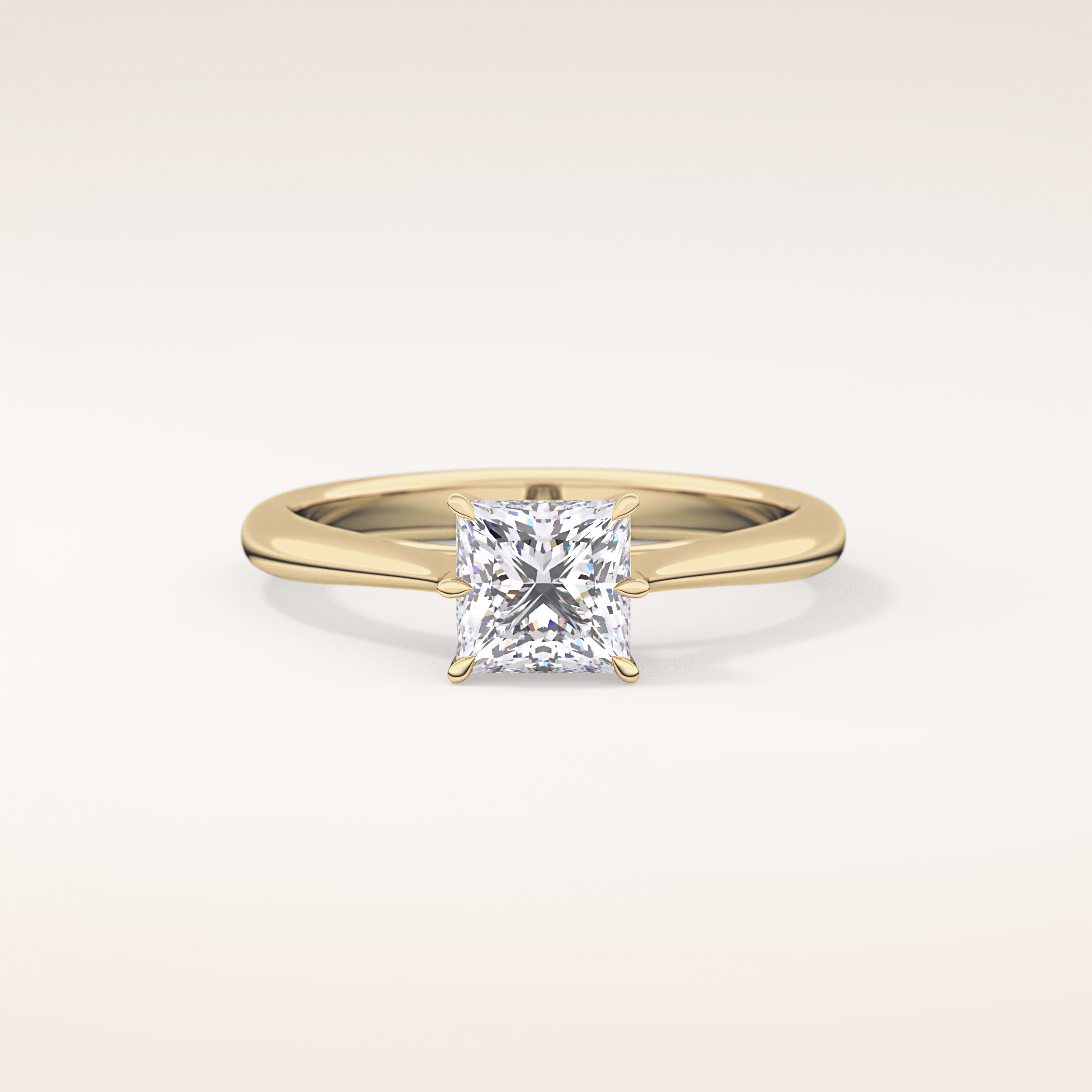 1.04 CT Princess Shaped Solitaire Moissanite Engagement Ring