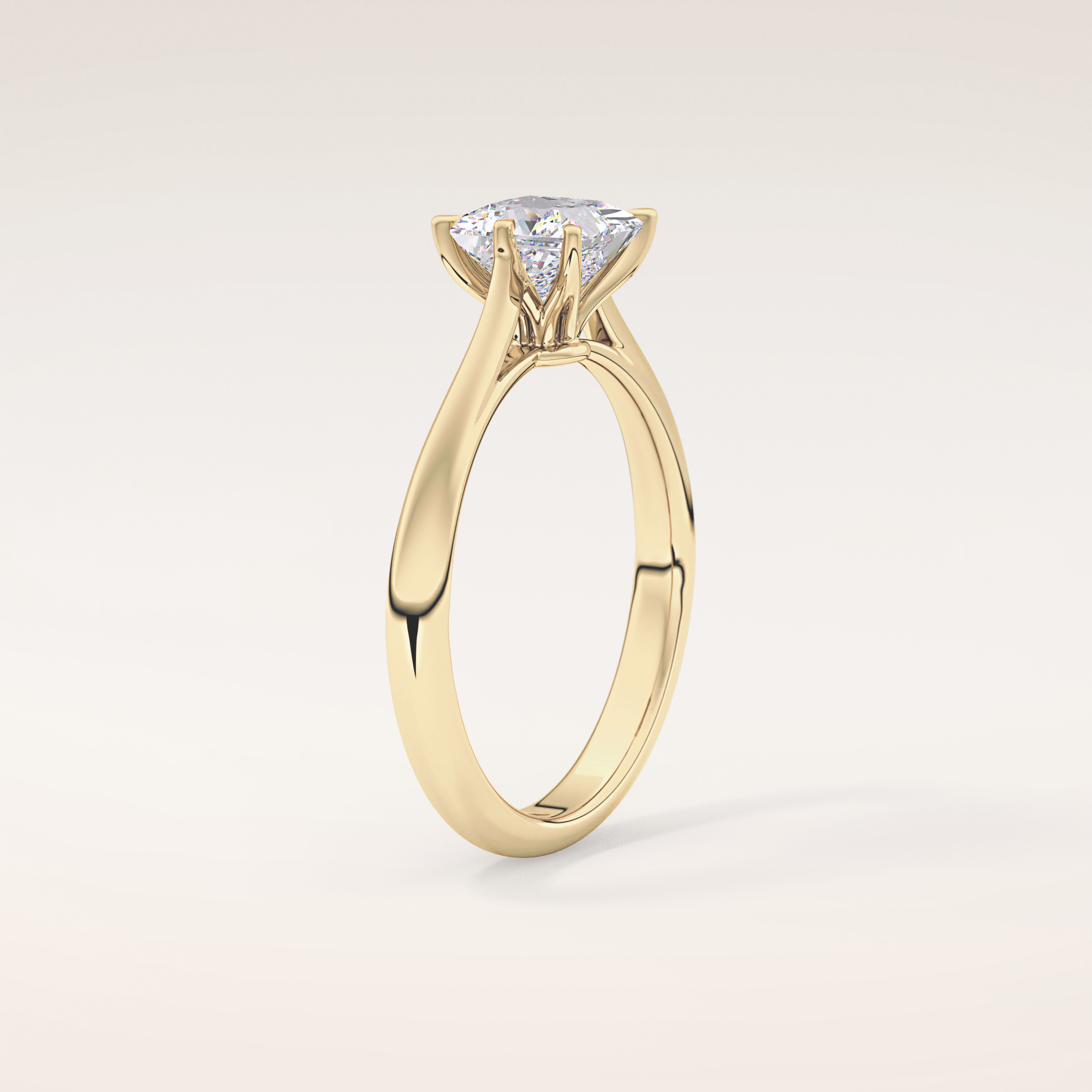 1.04 CT Princess Shaped Solitaire Moissanite Engagement Ring