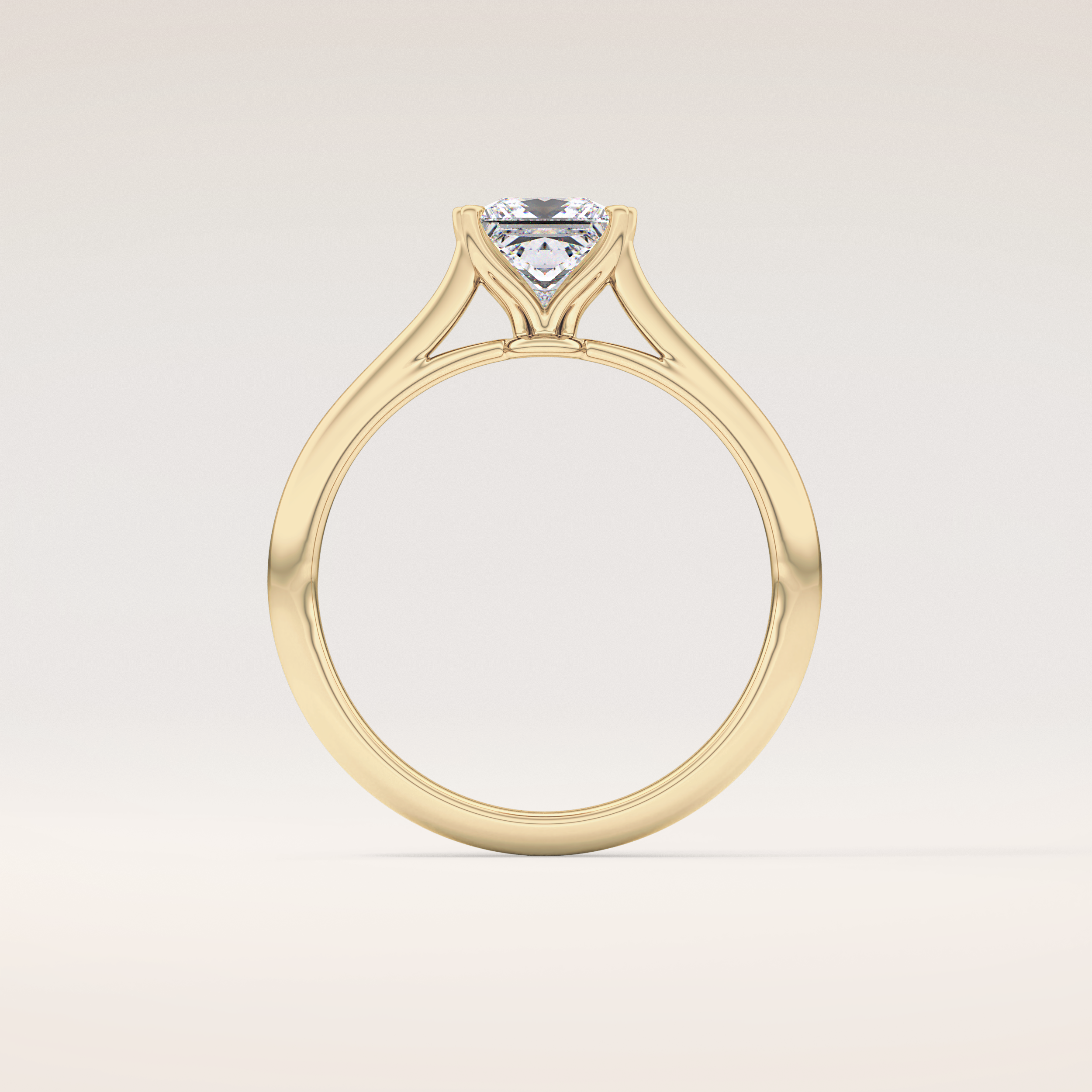 1.04 CT Princess Shaped Solitaire Moissanite Engagement Ring