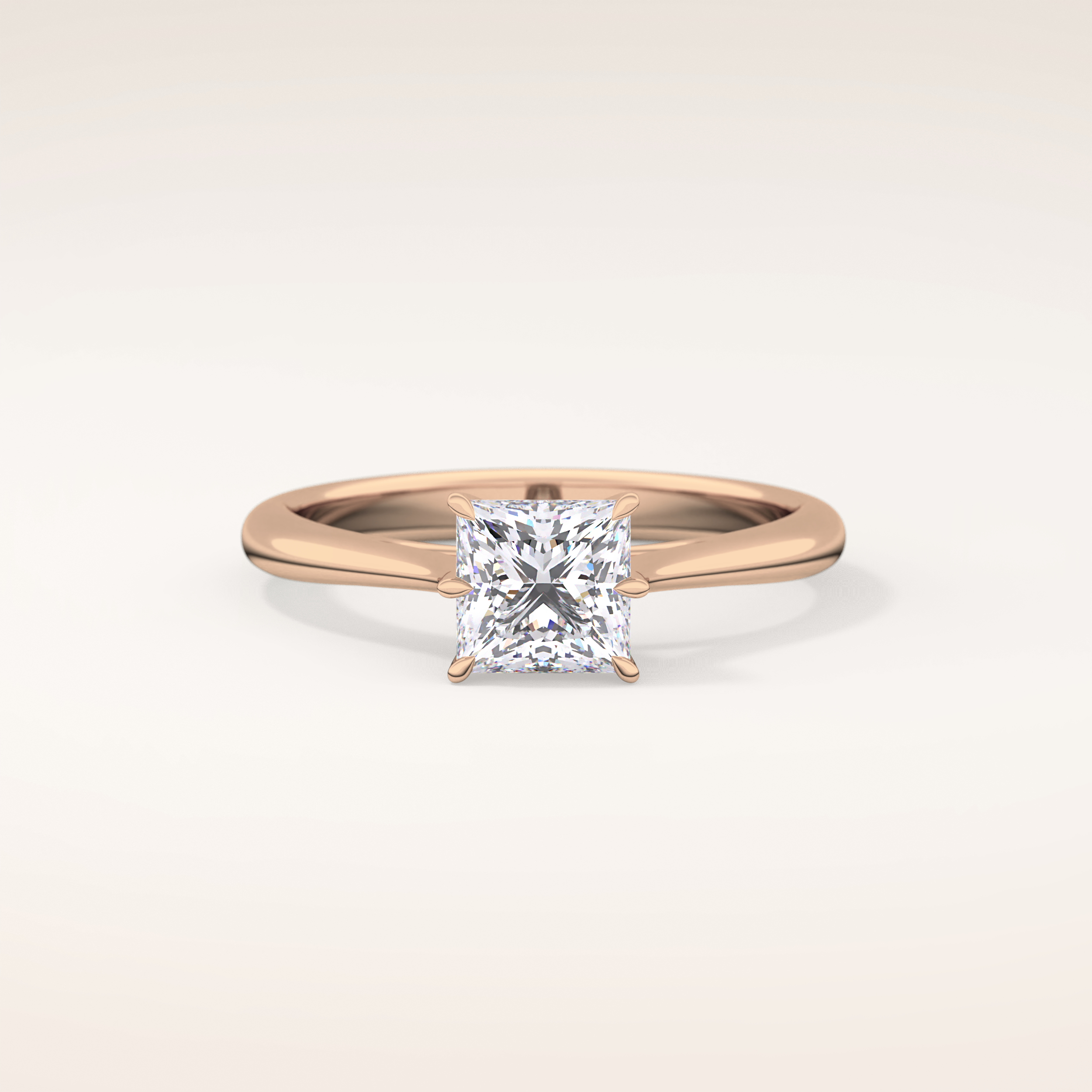 1.04 CT Princess Shaped Solitaire Moissanite Engagement Ring