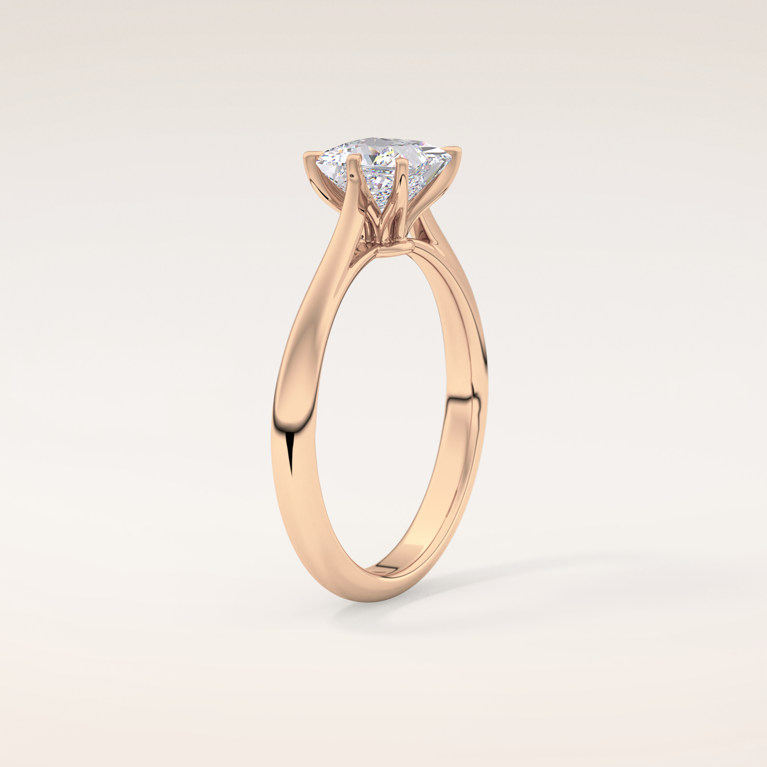 1.04 CT Princess Shaped Solitaire Moissanite Engagement Ring