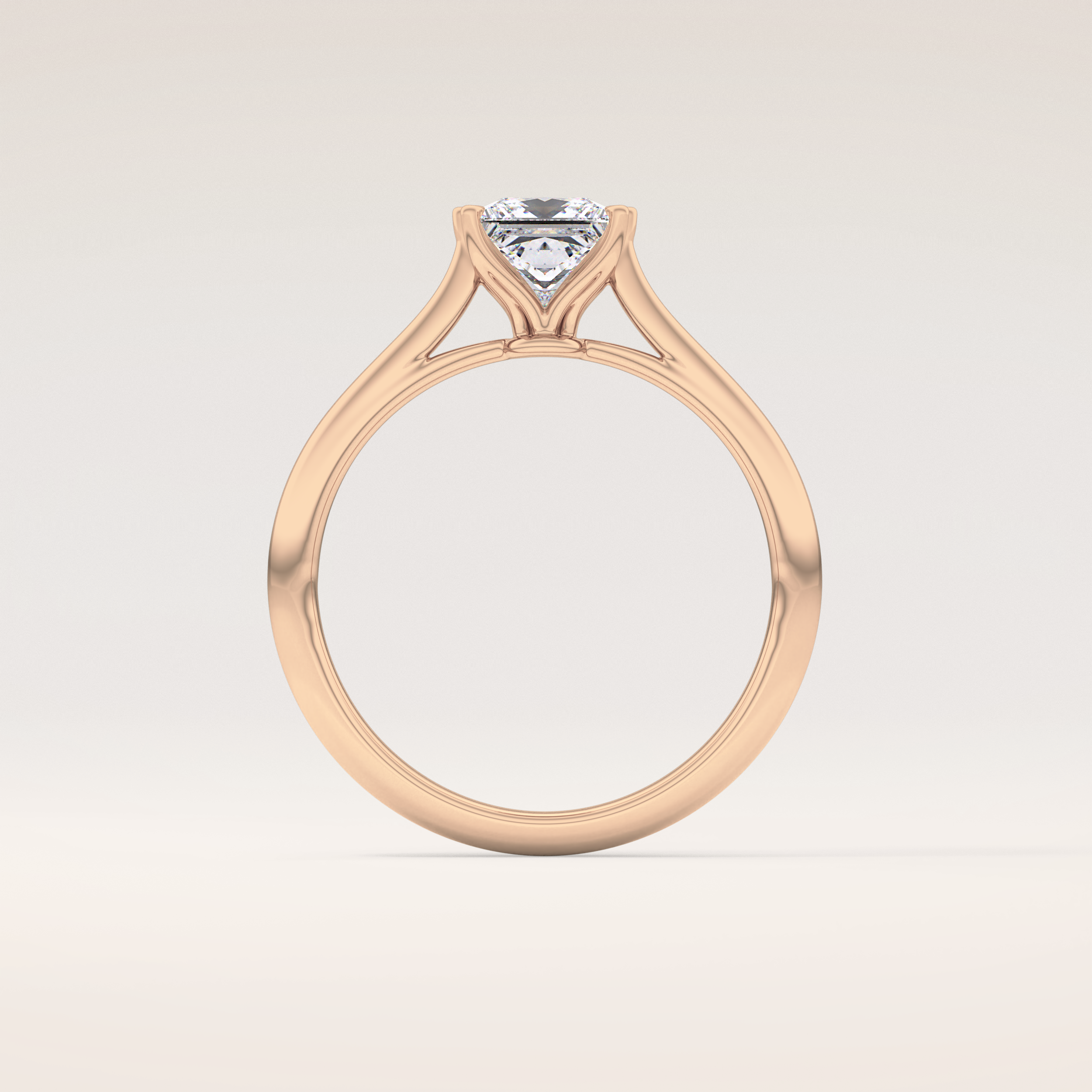1.04 CT Princess Shaped Solitaire Moissanite Engagement Ring