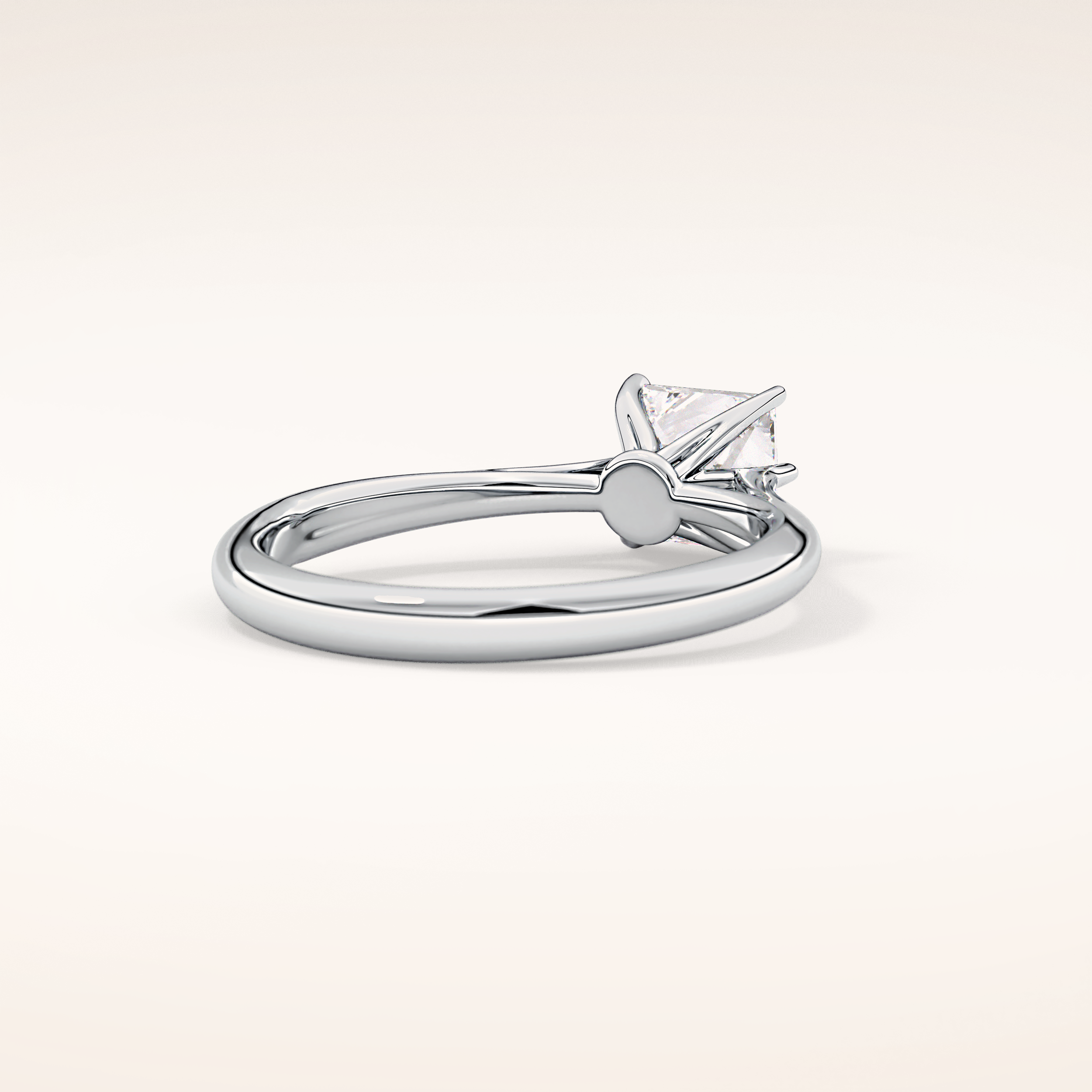 1.04 CT Princess Shaped Solitaire Moissanite Engagement Ring