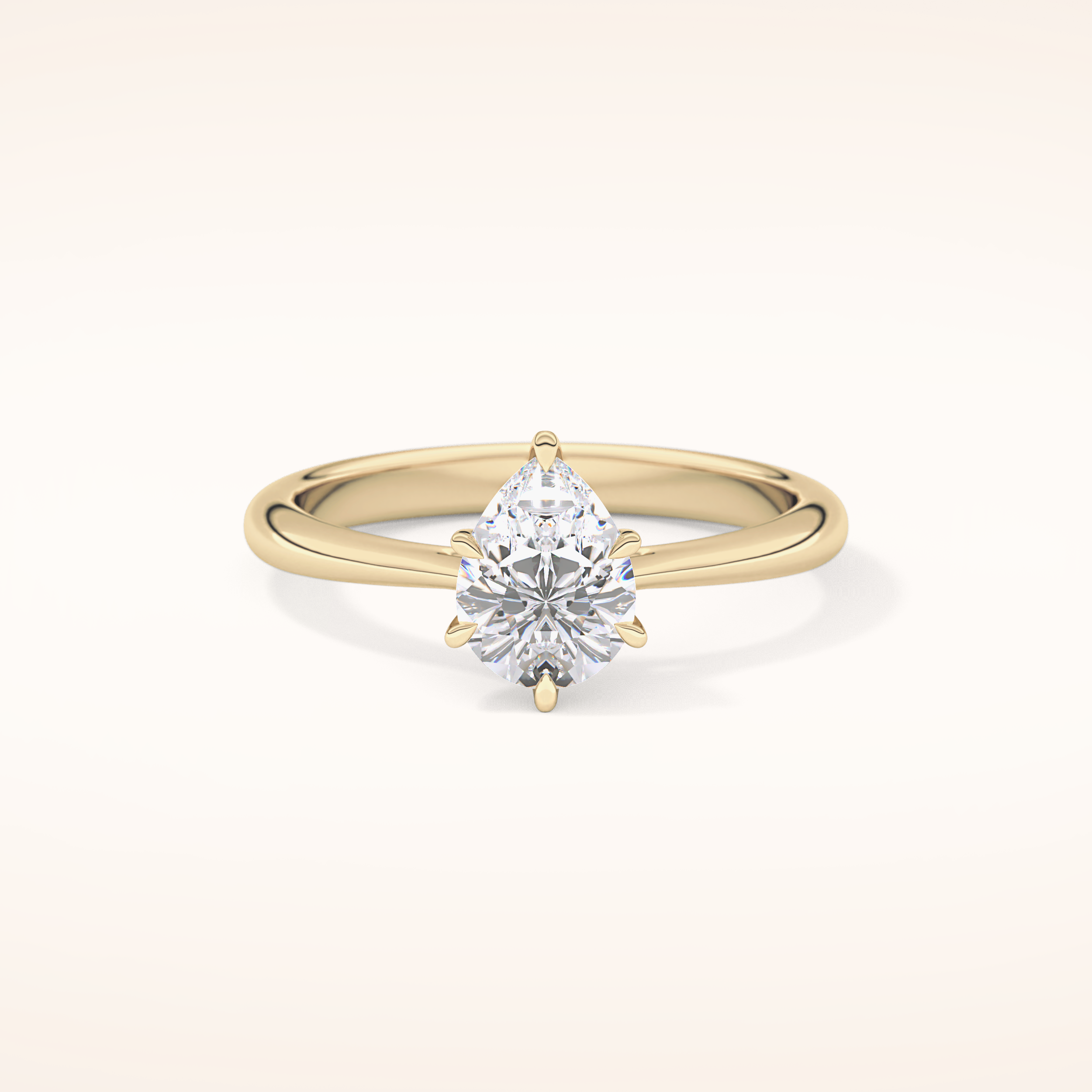 0.93 CT Pear Shaped Solitaire Moissanite Engagement Ring