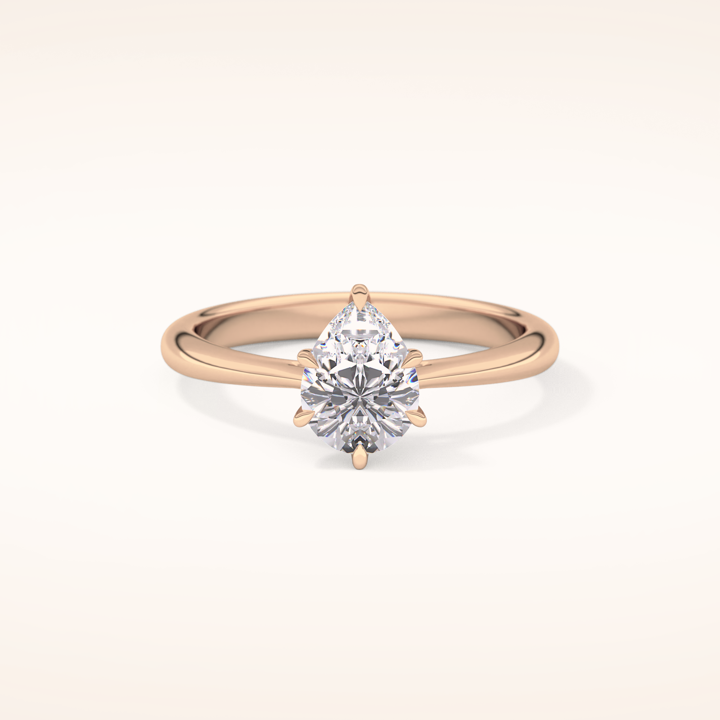 0.93 CT Pear Shaped Solitaire Moissanite Engagement Ring