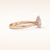 0.93 CT Pear Shaped Solitaire Moissanite Engagement Ring