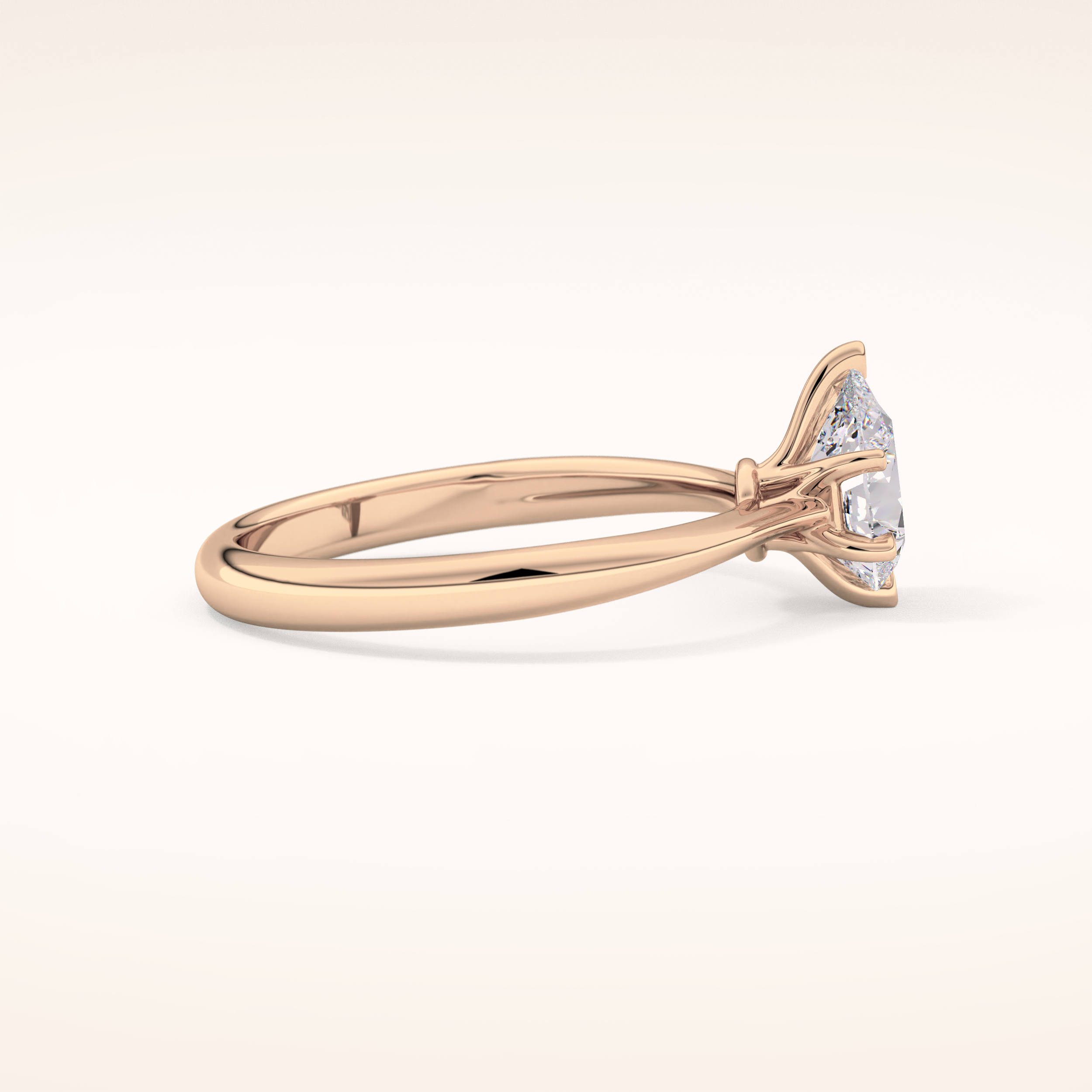 0.93 CT Pear Shaped Solitaire Moissanite Engagement Ring