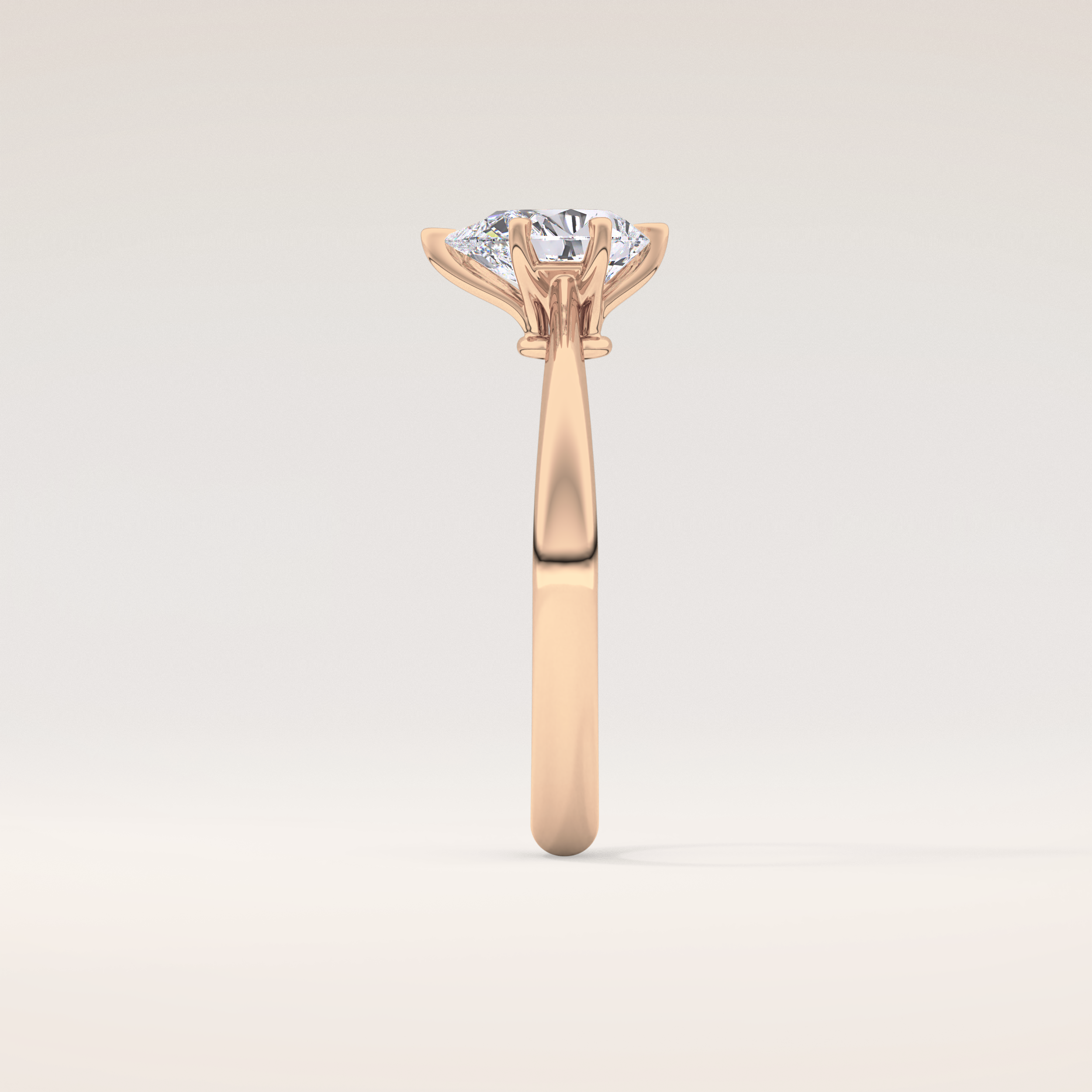 0.93 CT Pear Shaped Solitaire Moissanite Engagement Ring