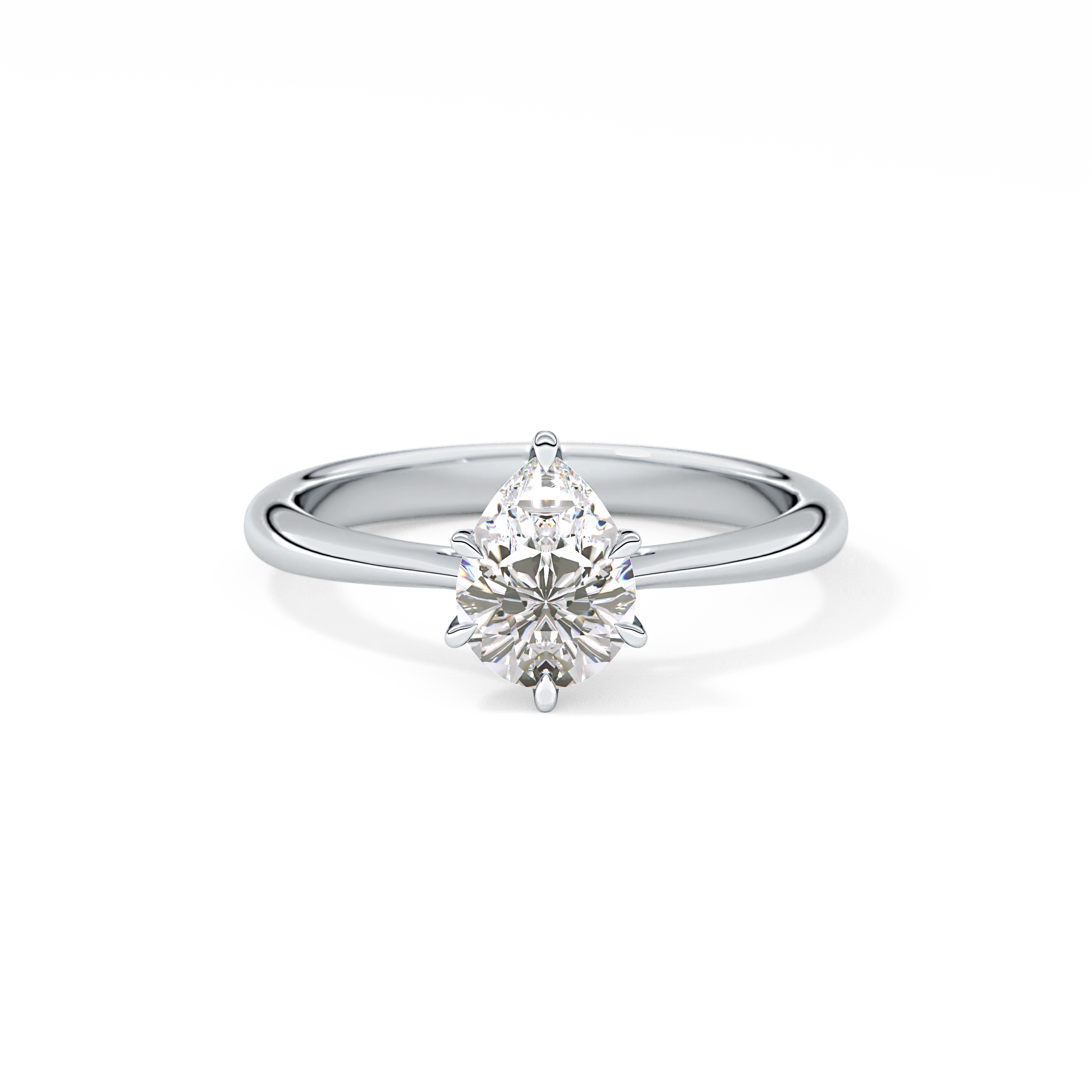 Pear Solitaire Lab Grown Diamond Engagement Ring